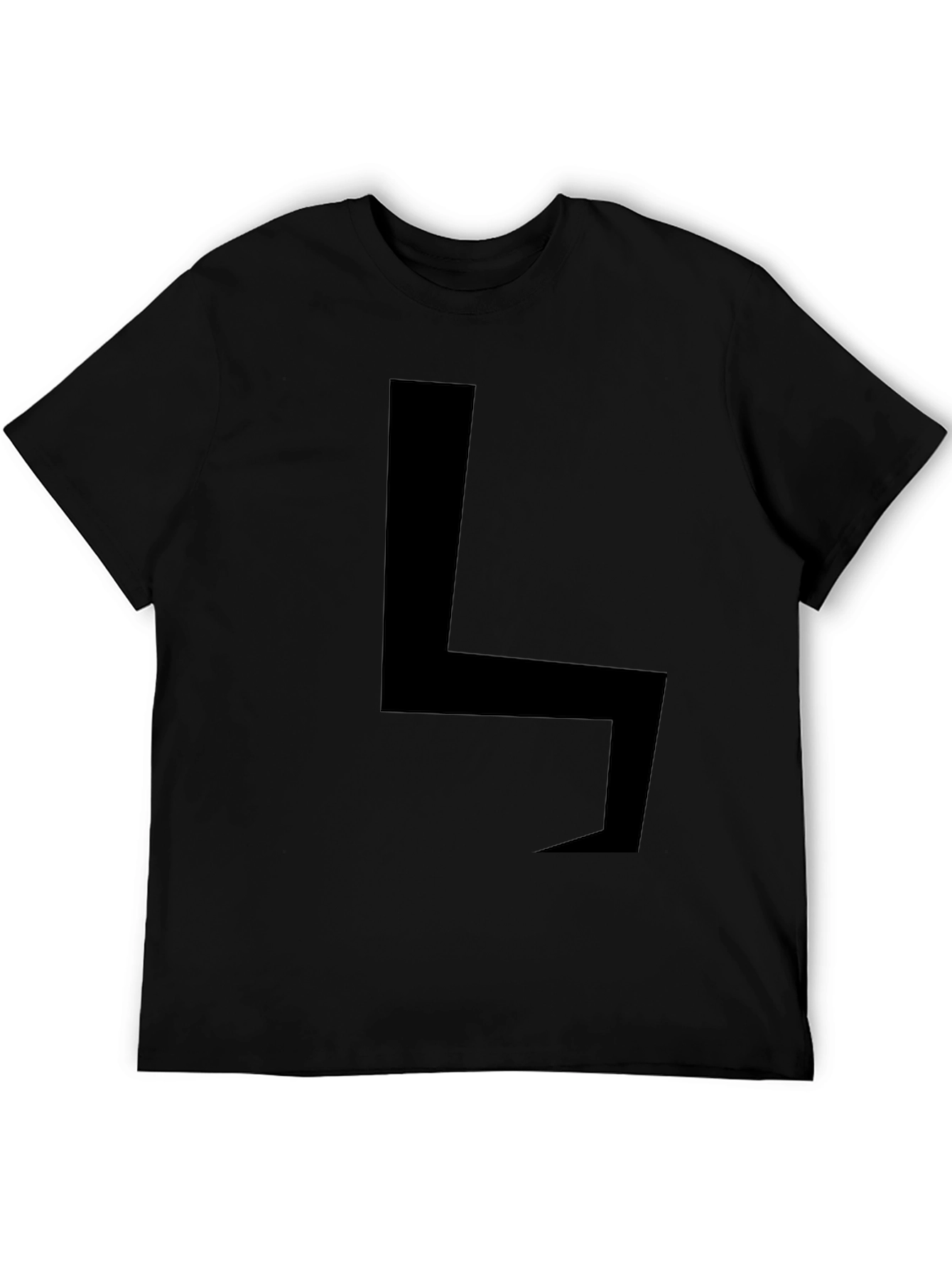 Minimalist Black T-Shirt with Bold Geometric Design