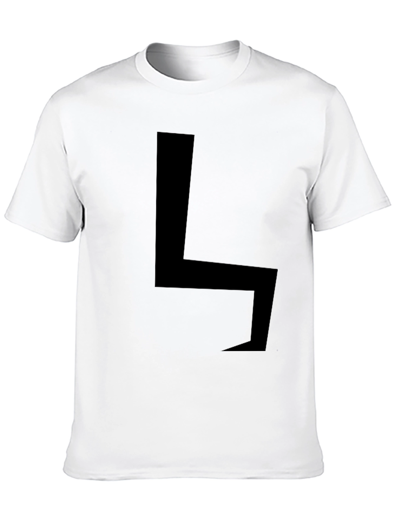Minimalist Black T-Shirt with Bold Geometric Design