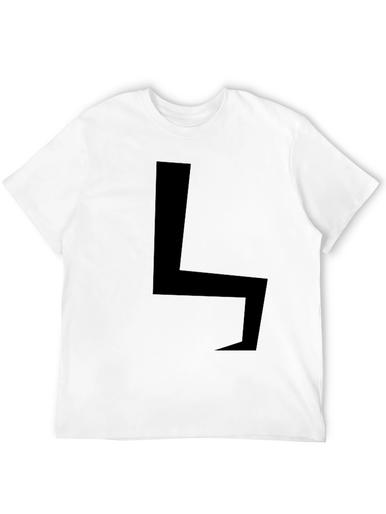 Minimalist Black T-Shirt with Bold Geometric Design
