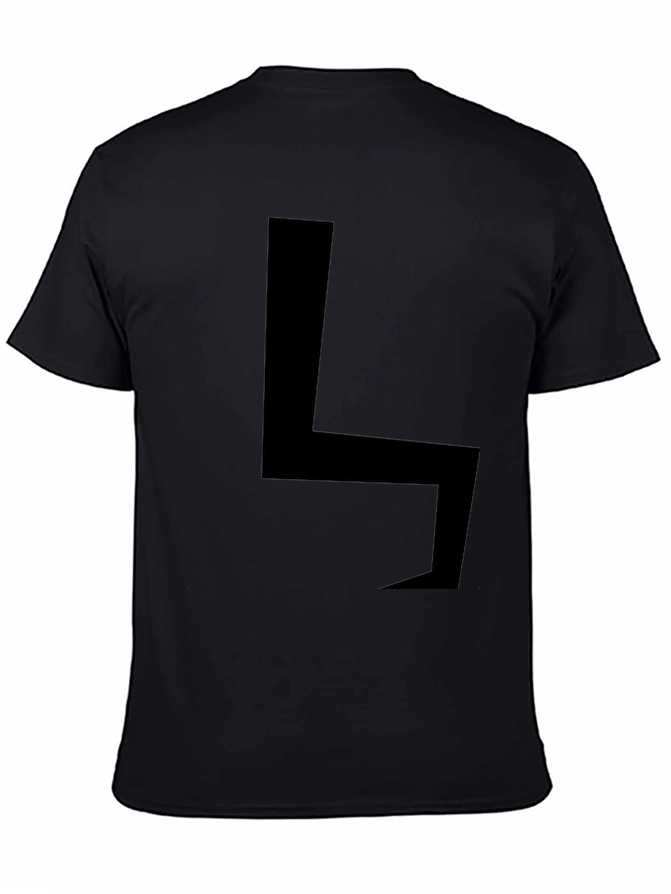 Minimalist Black T-Shirt with Bold Geometric Design