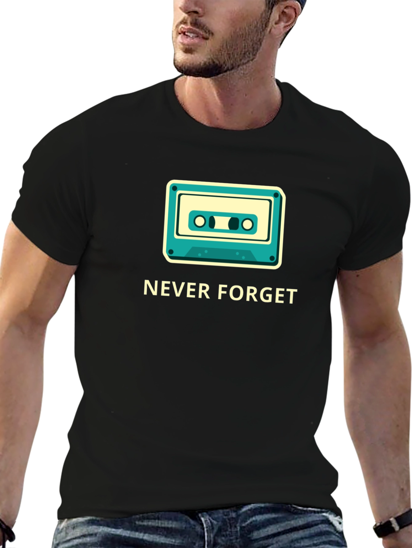 Retro Cassette Never Forget Graphic Tee