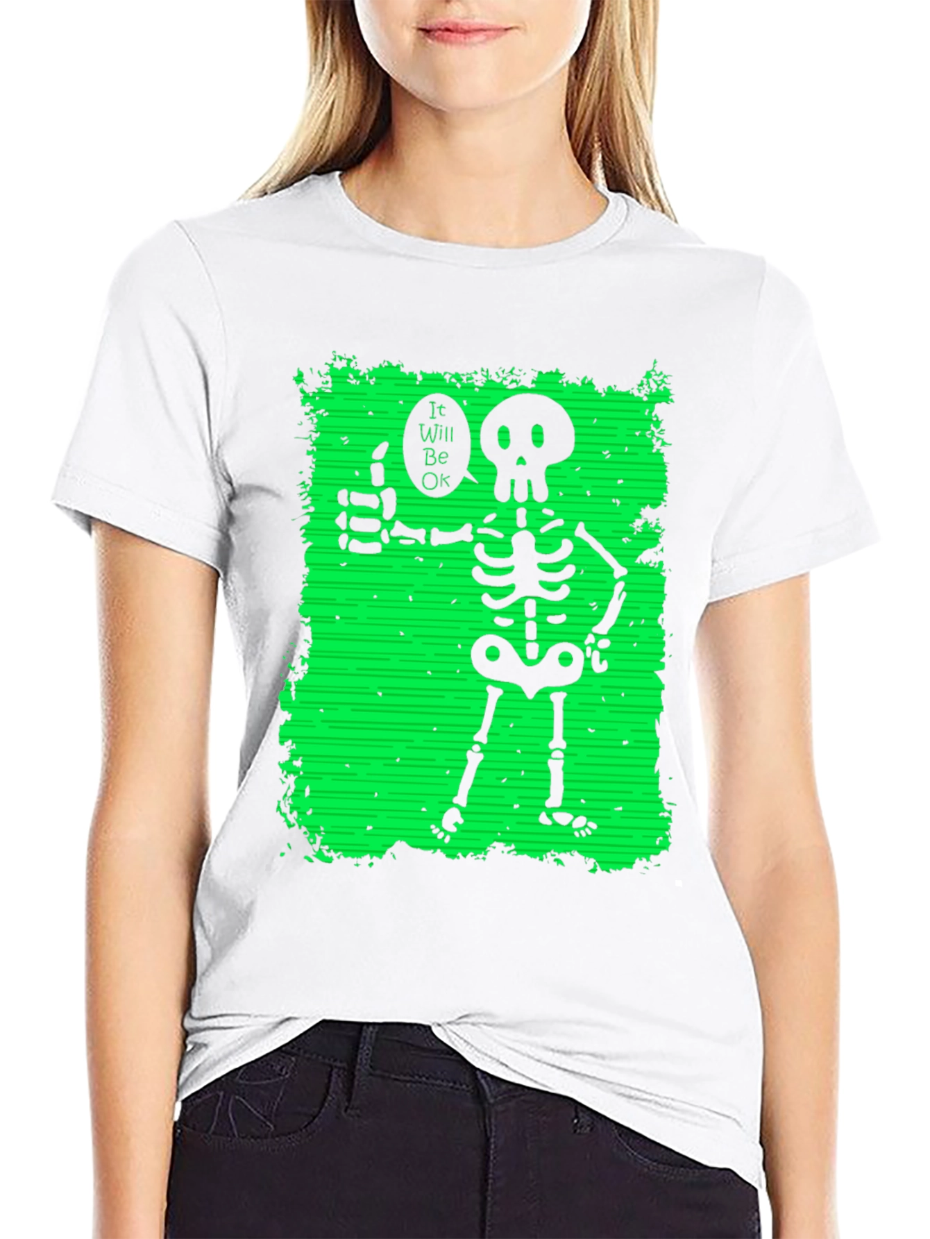 Skeleton Thumbs Up Graphic T-Shirt