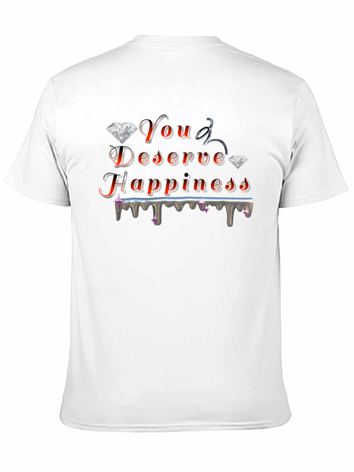 You Deserve Happiness Graphic Black T-Shirt