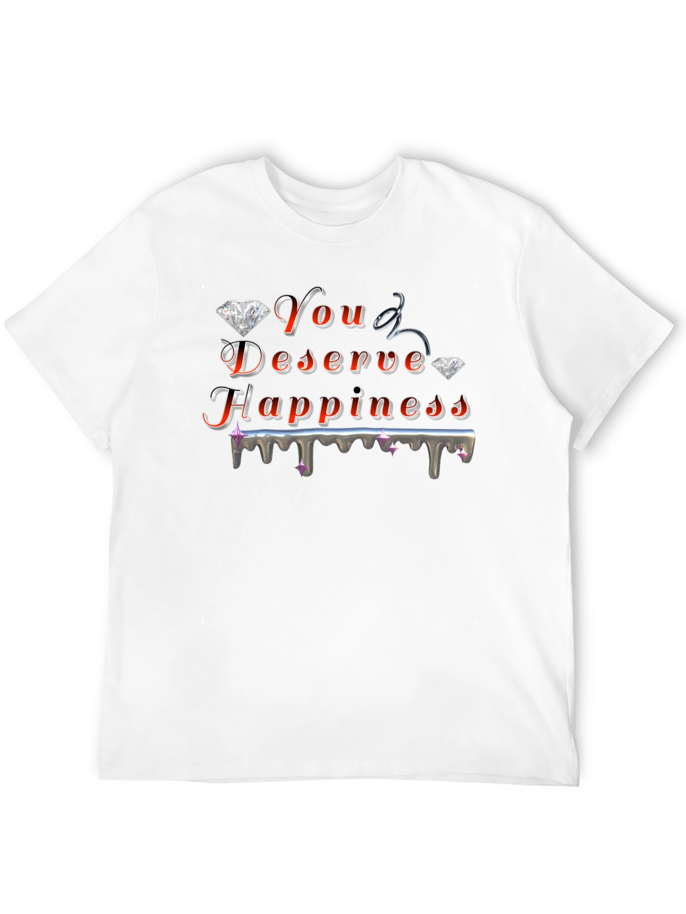 You Deserve Happiness Graphic Black T-Shirt