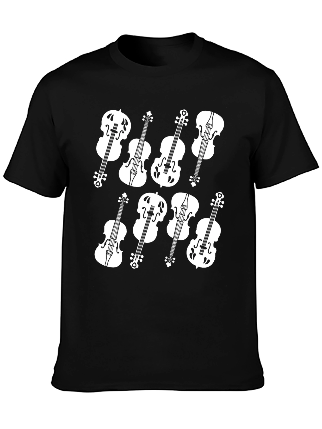 Musical Violin Graphic Tee - Classic Black T-Shirt
