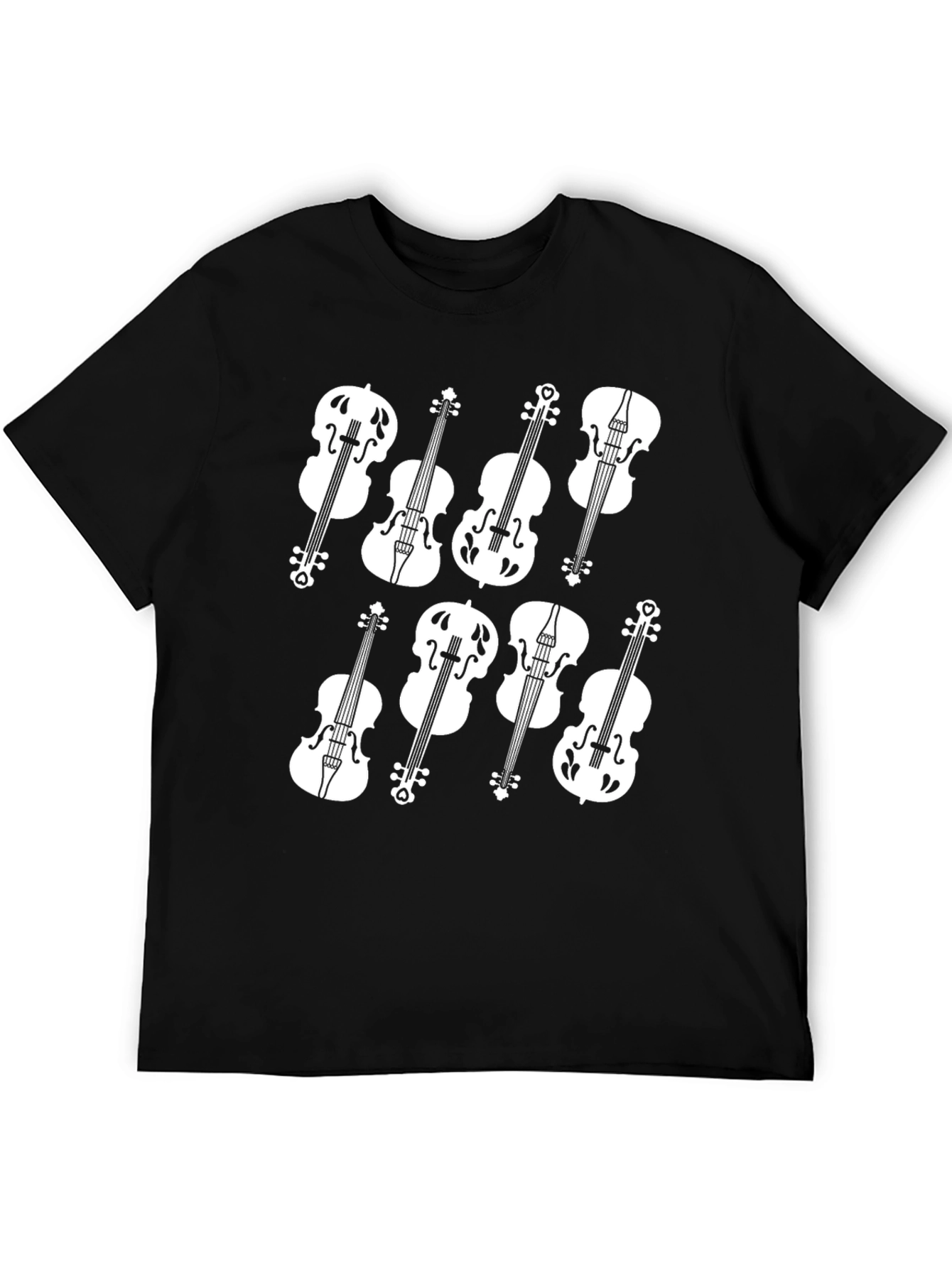 Musical Violin Graphic Tee - Classic Black T-Shirt
