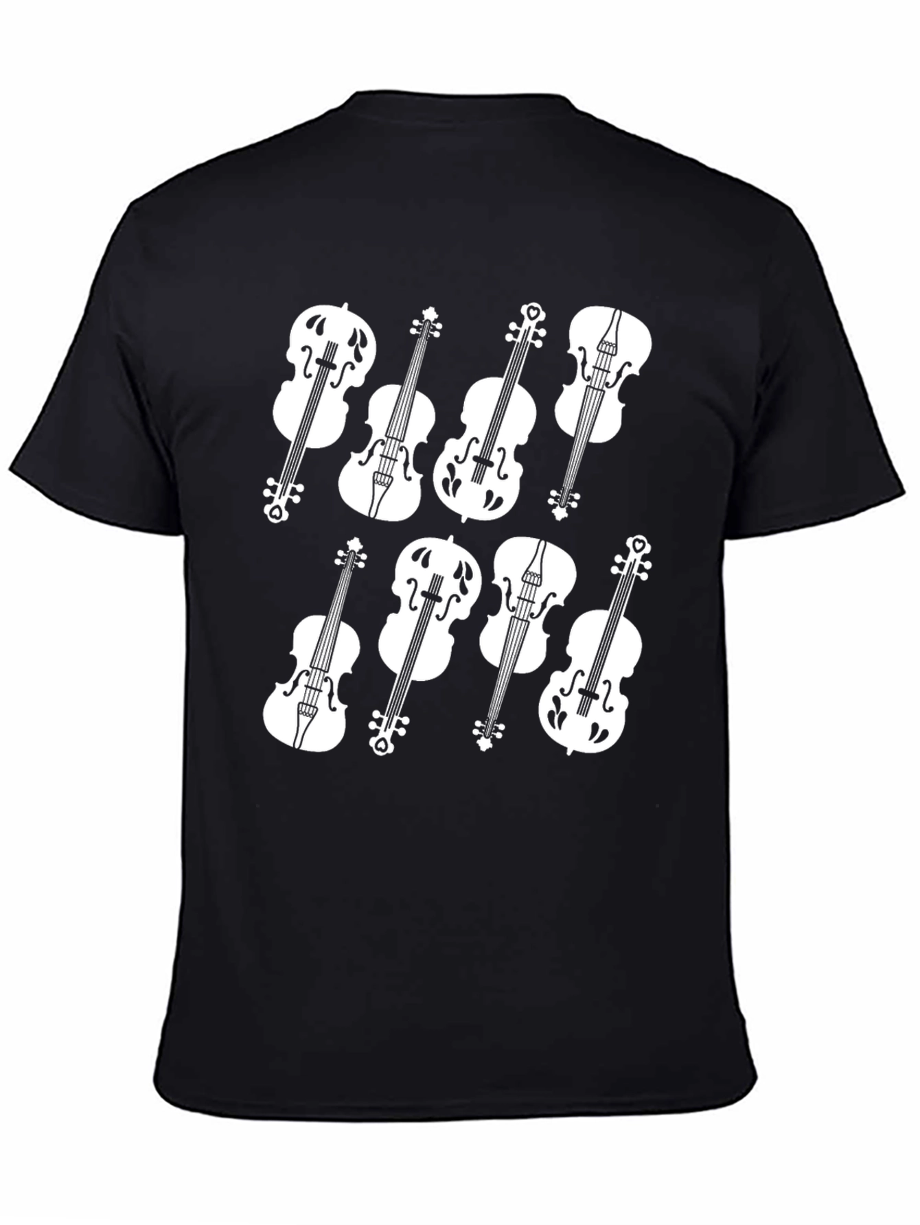 Musical Violin Graphic Tee - Classic Black T-Shirt