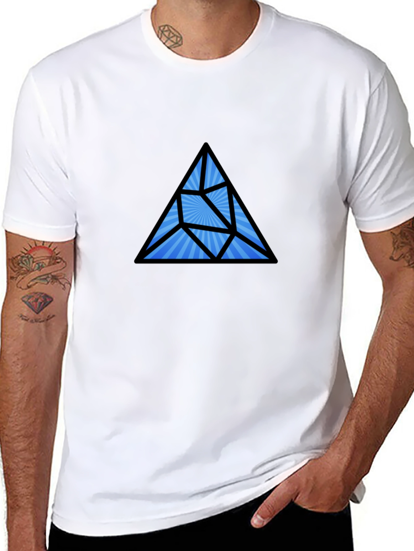 Geometric Prism Black T-Shirt