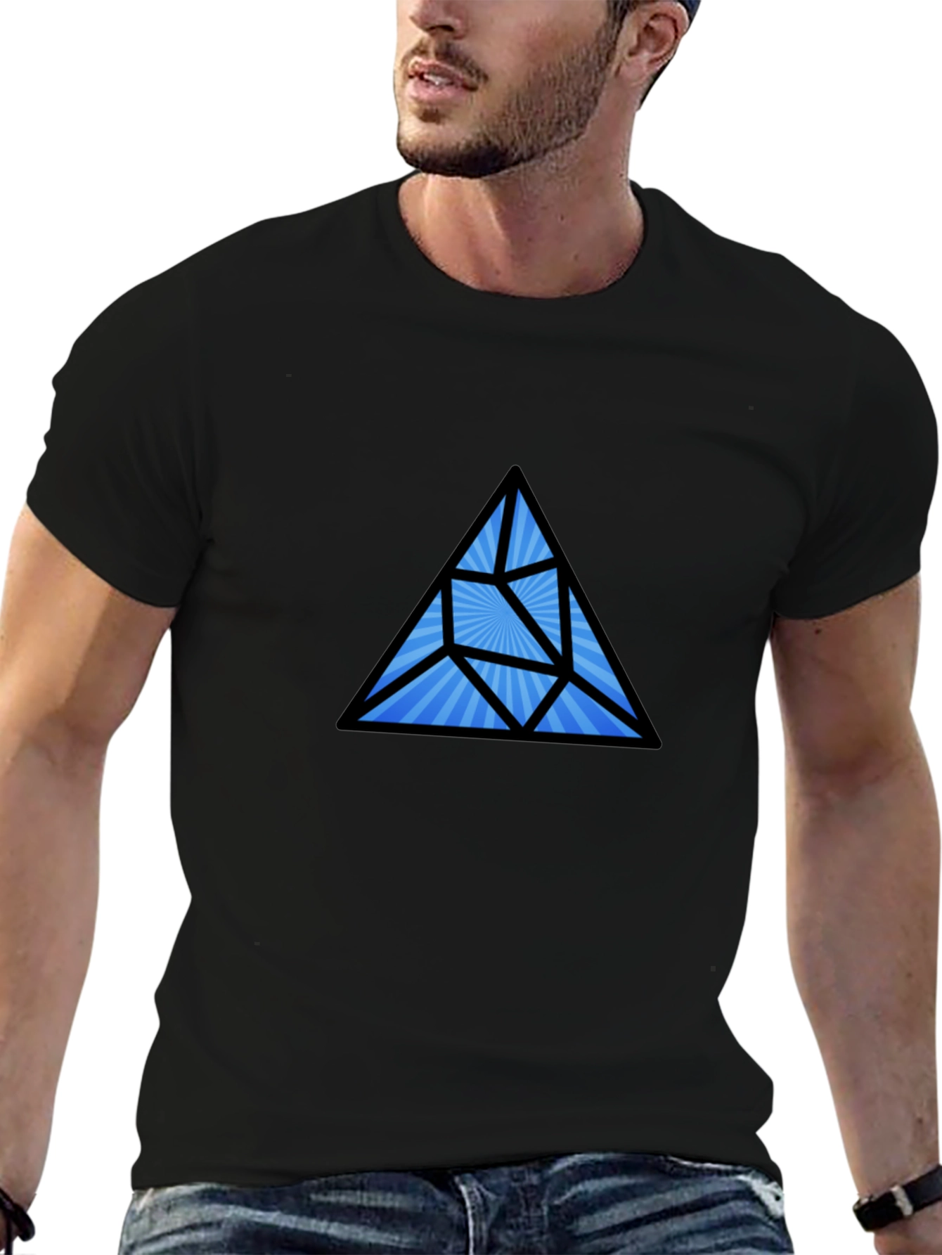 Geometric Prism Black T-Shirt