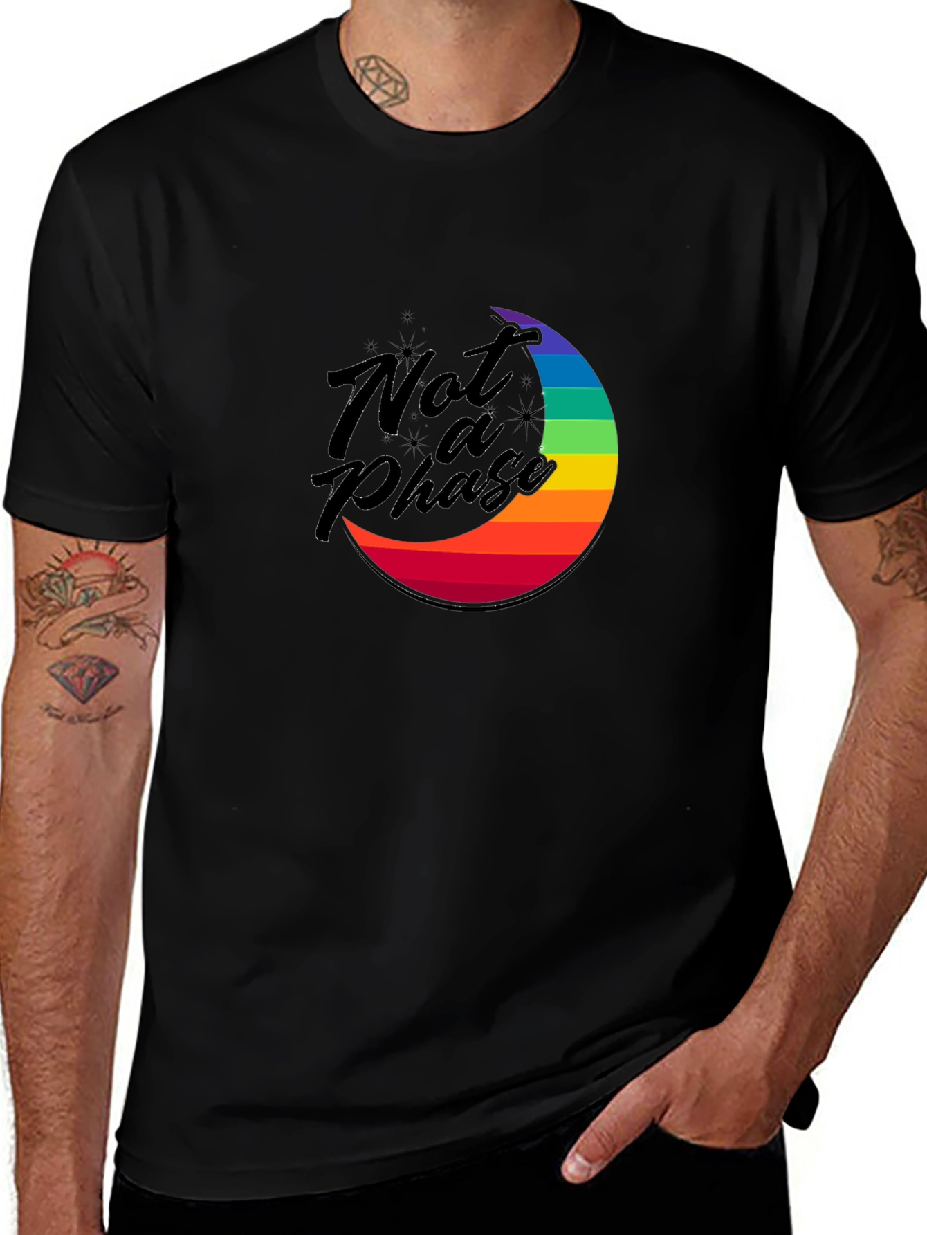 Not A Phase Rainbow Crescent Pride T-Shirt