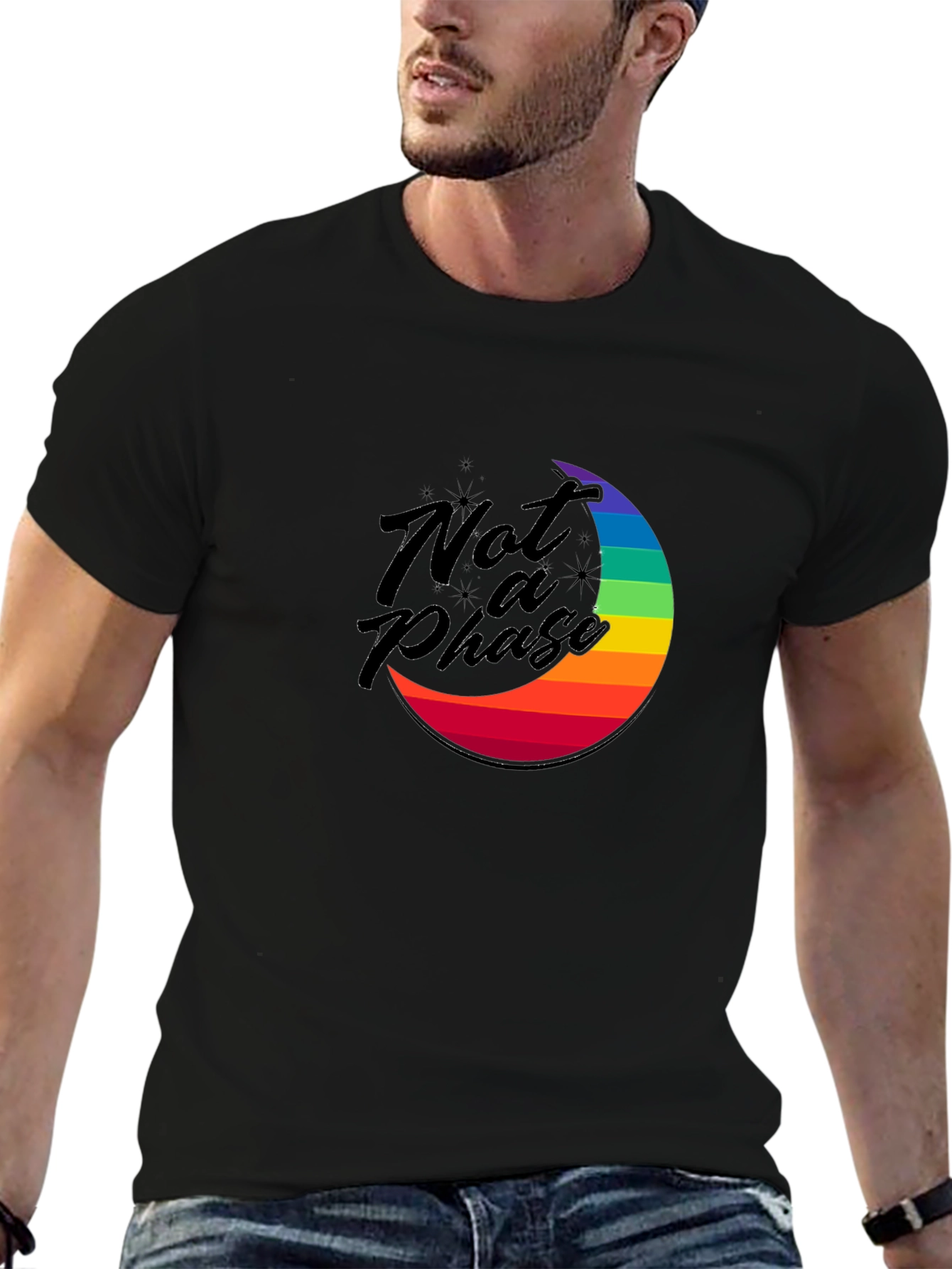 Not A Phase Rainbow Crescent Pride T-Shirt
