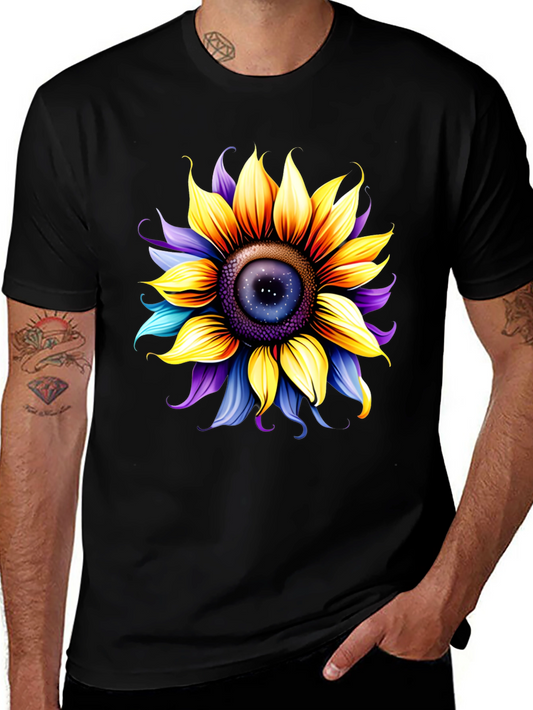 Sunflower Galaxy Graphic Tee - Unique Space Design