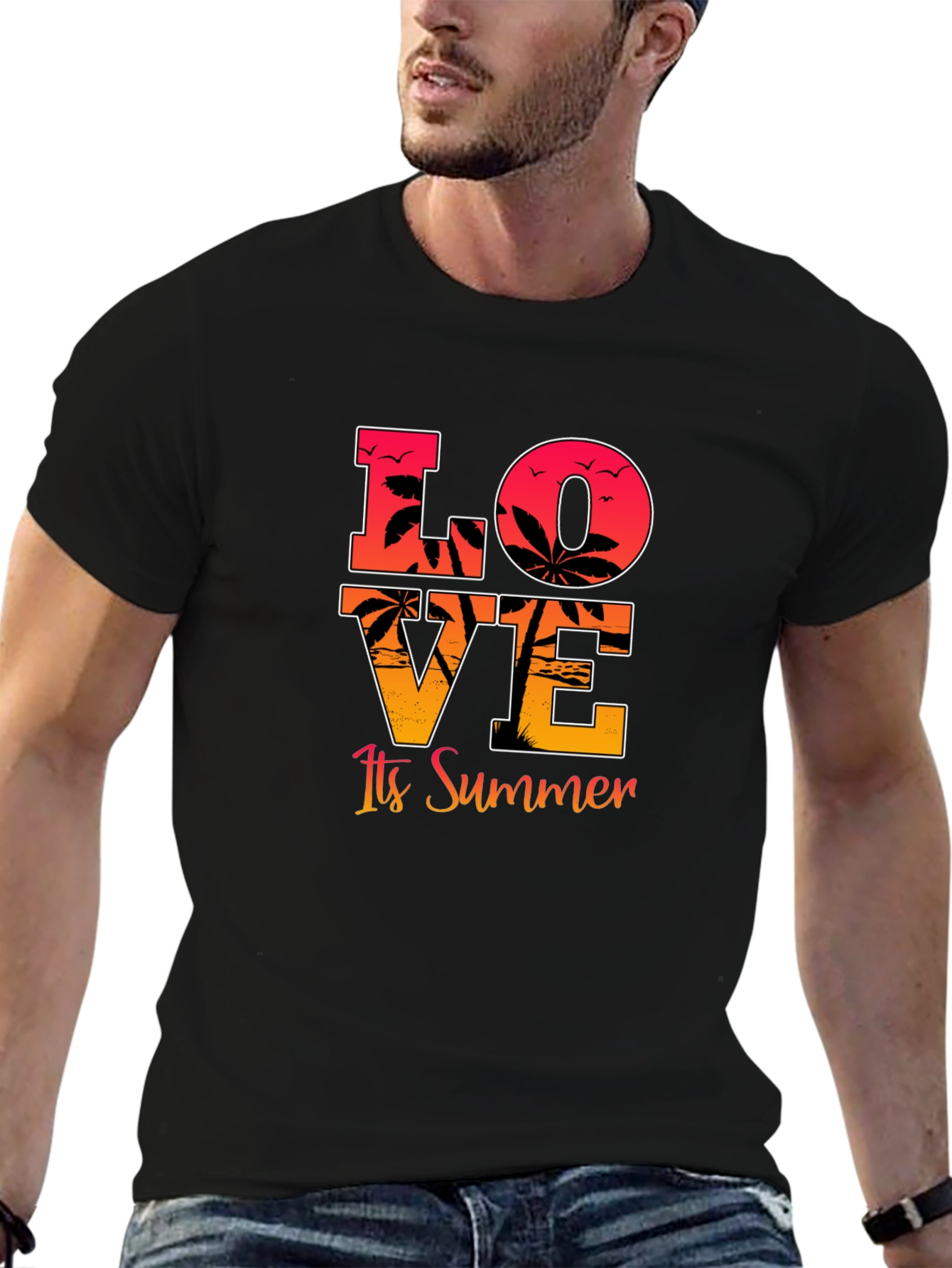 Love Its Summer Black Graphic Tee