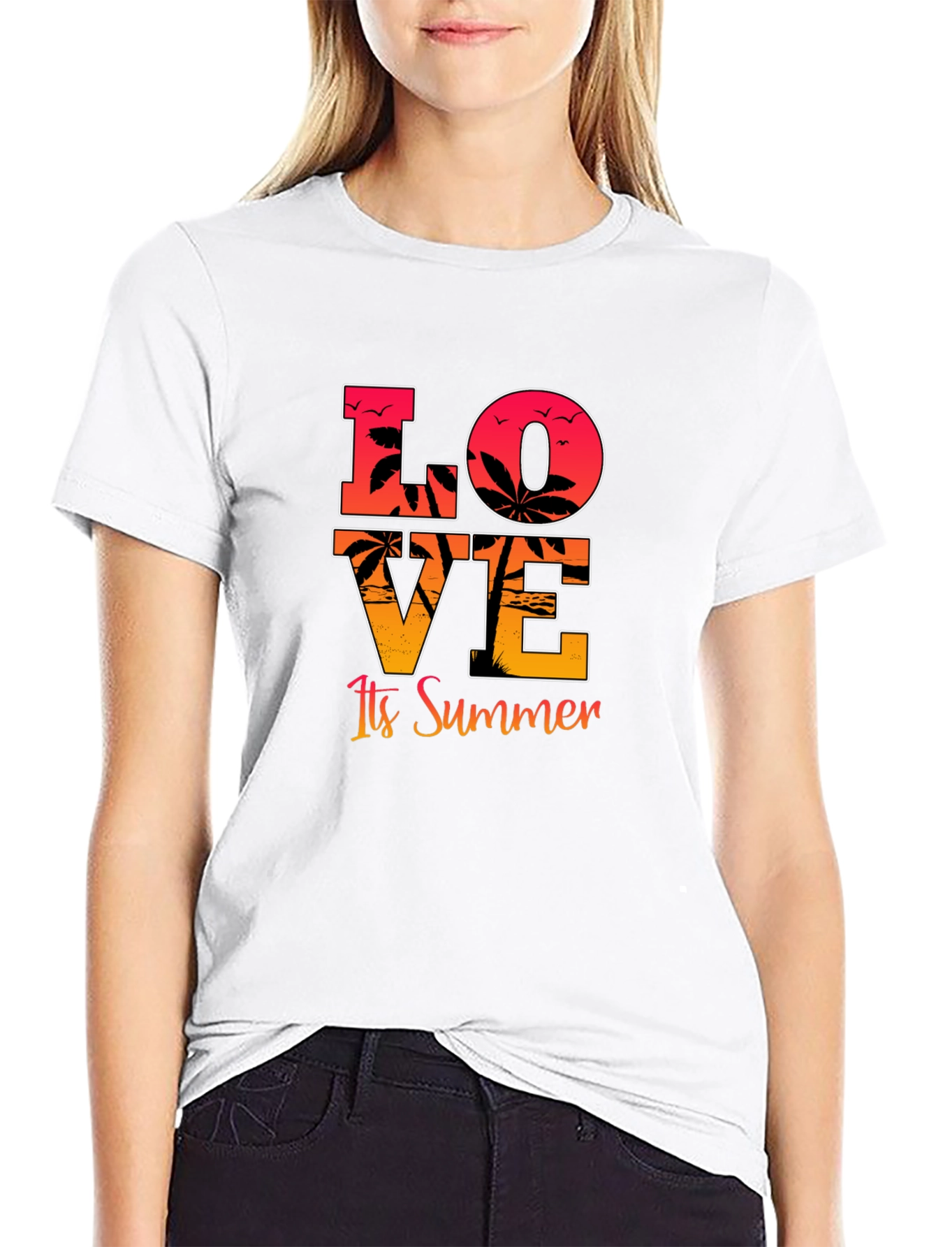 Love Its Summer Black Graphic Tee