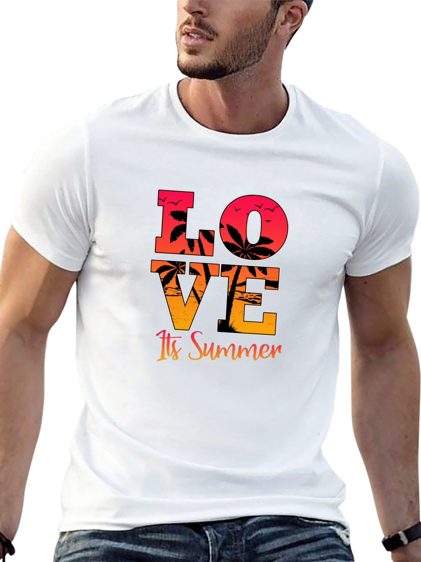 Love Its Summer Black Graphic Tee