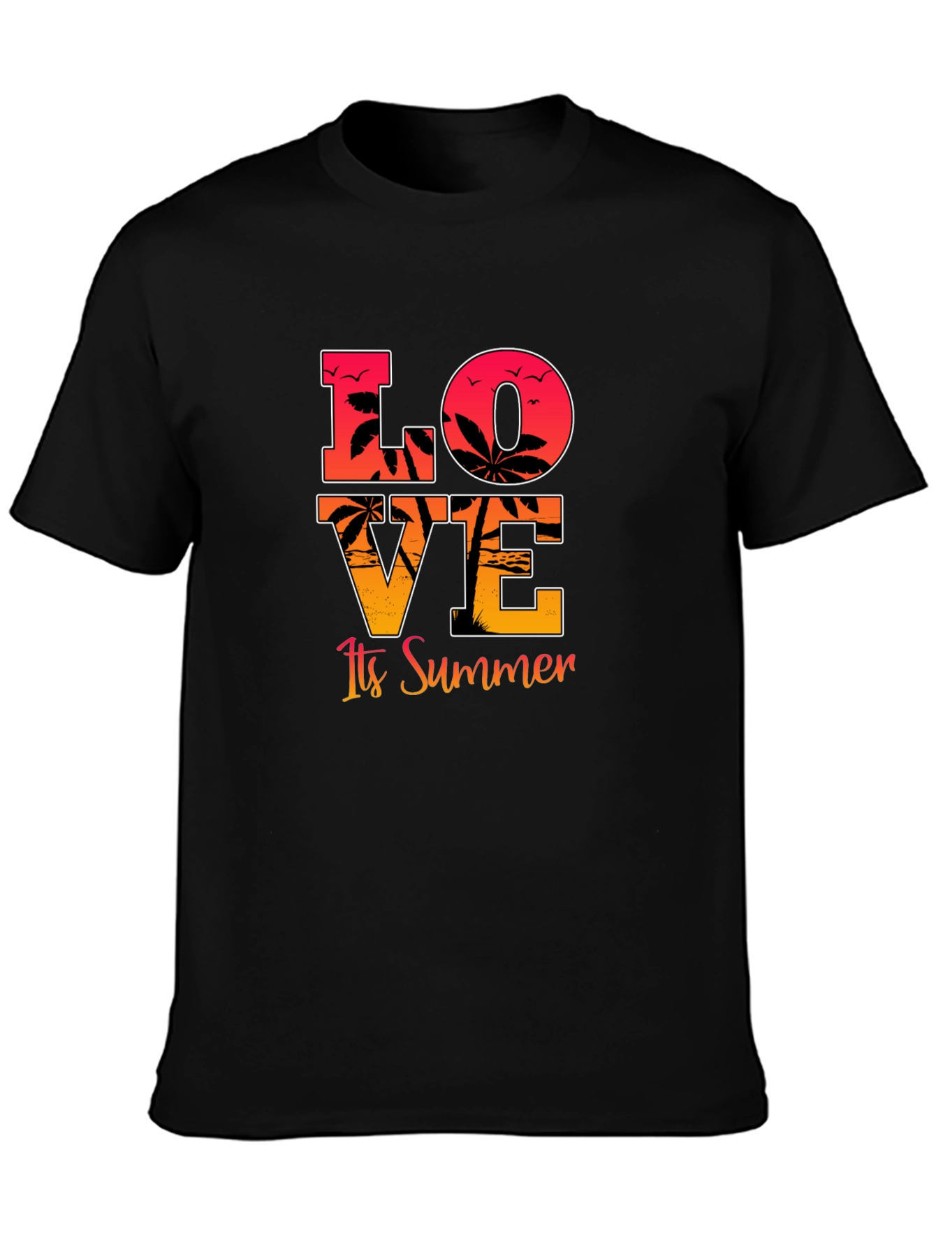 Love Its Summer Black Graphic Tee