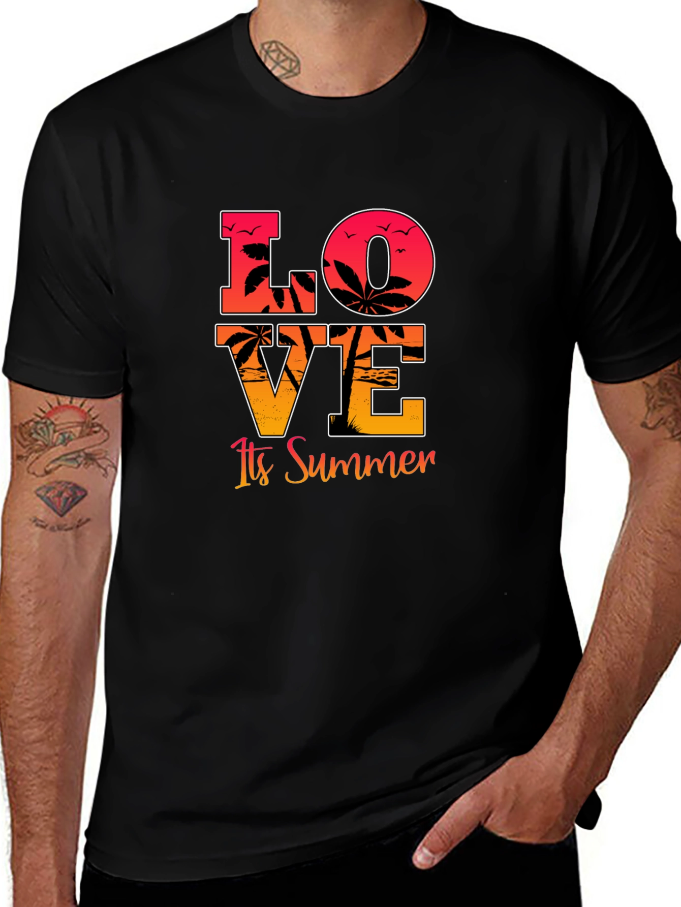 Love Its Summer Black Graphic Tee