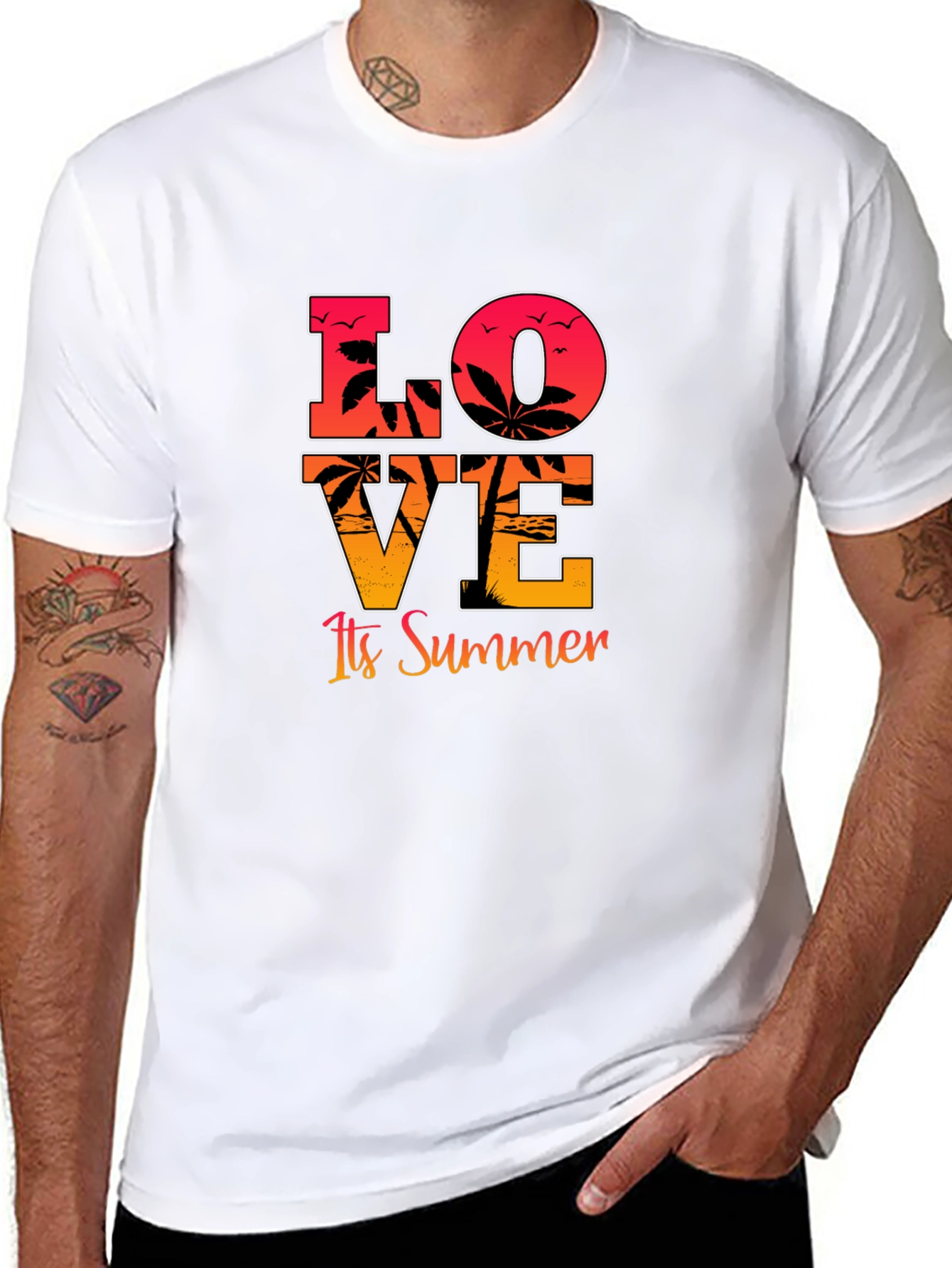 Love Its Summer Black Graphic Tee
