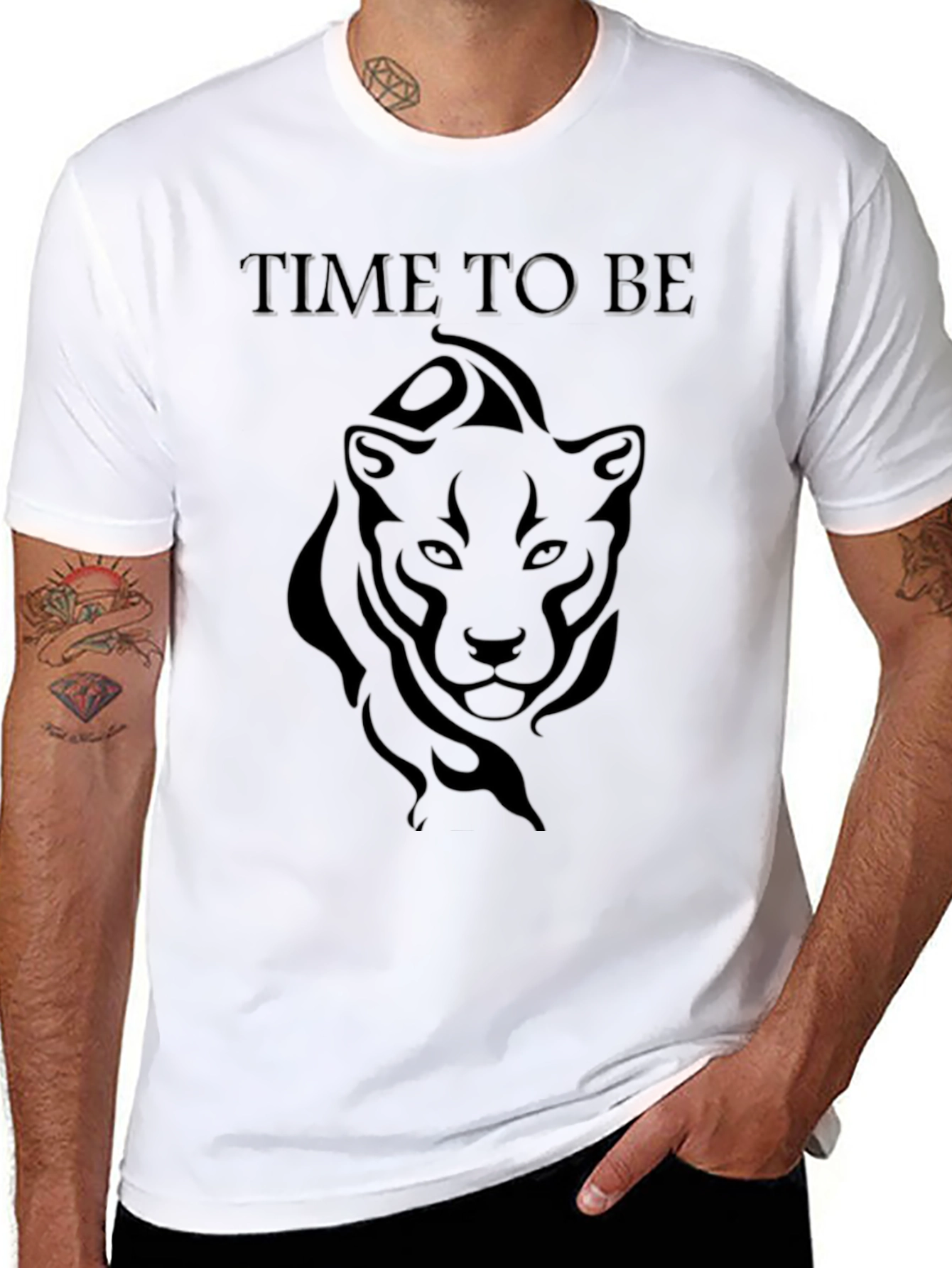 Embossed Lion Graphic Tee - Time to Be Bold