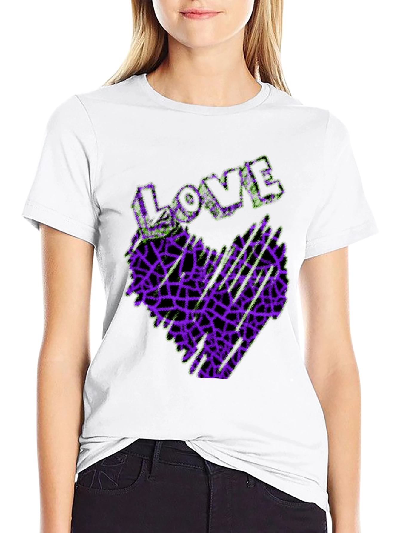 Love Heart Graphic Tee - Abstract Design