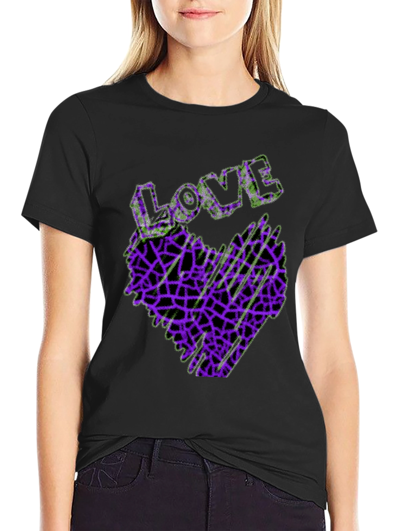 Love Heart Graphic Tee - Abstract Design