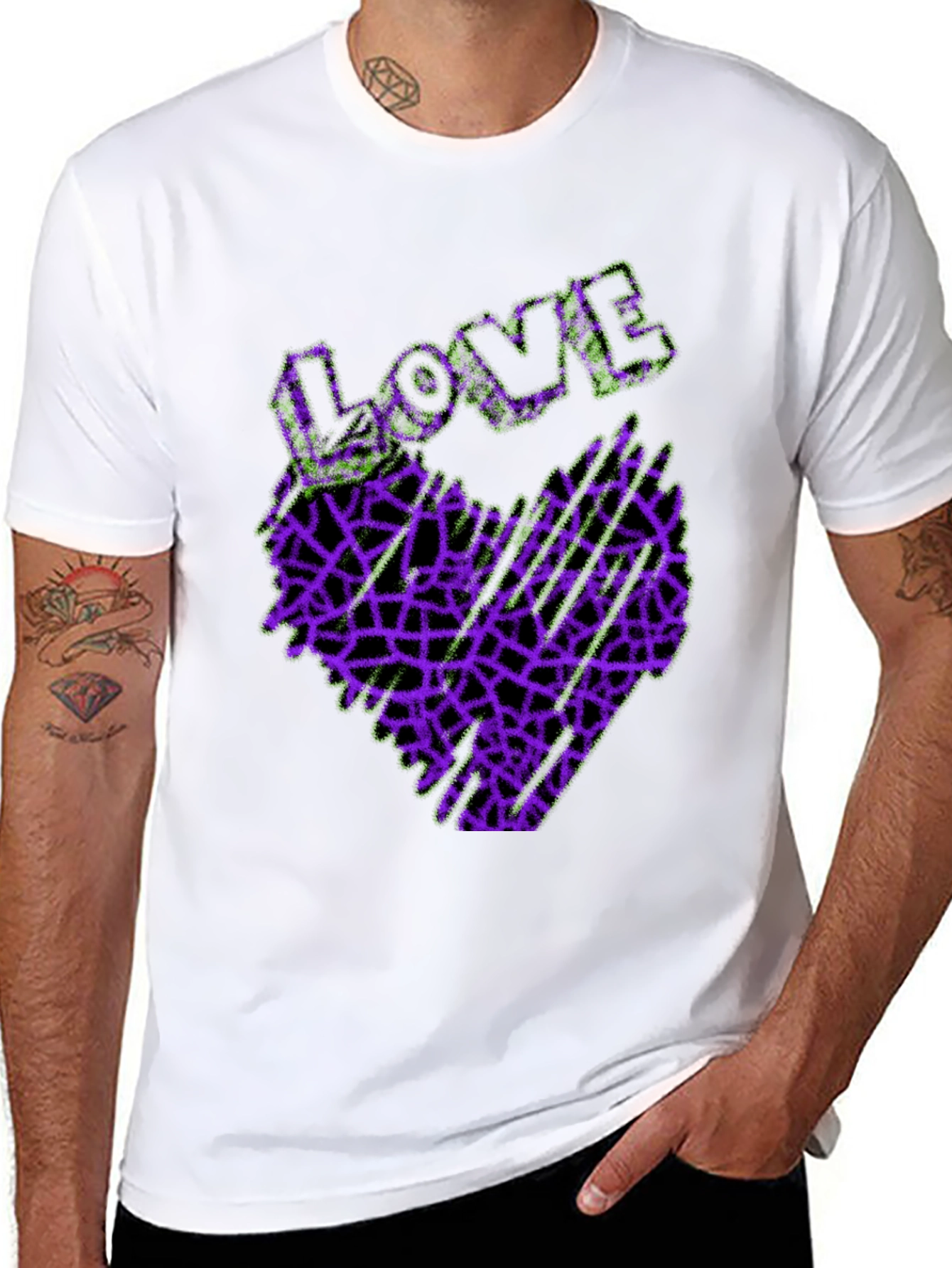 Love Heart Graphic Tee - Abstract Design
