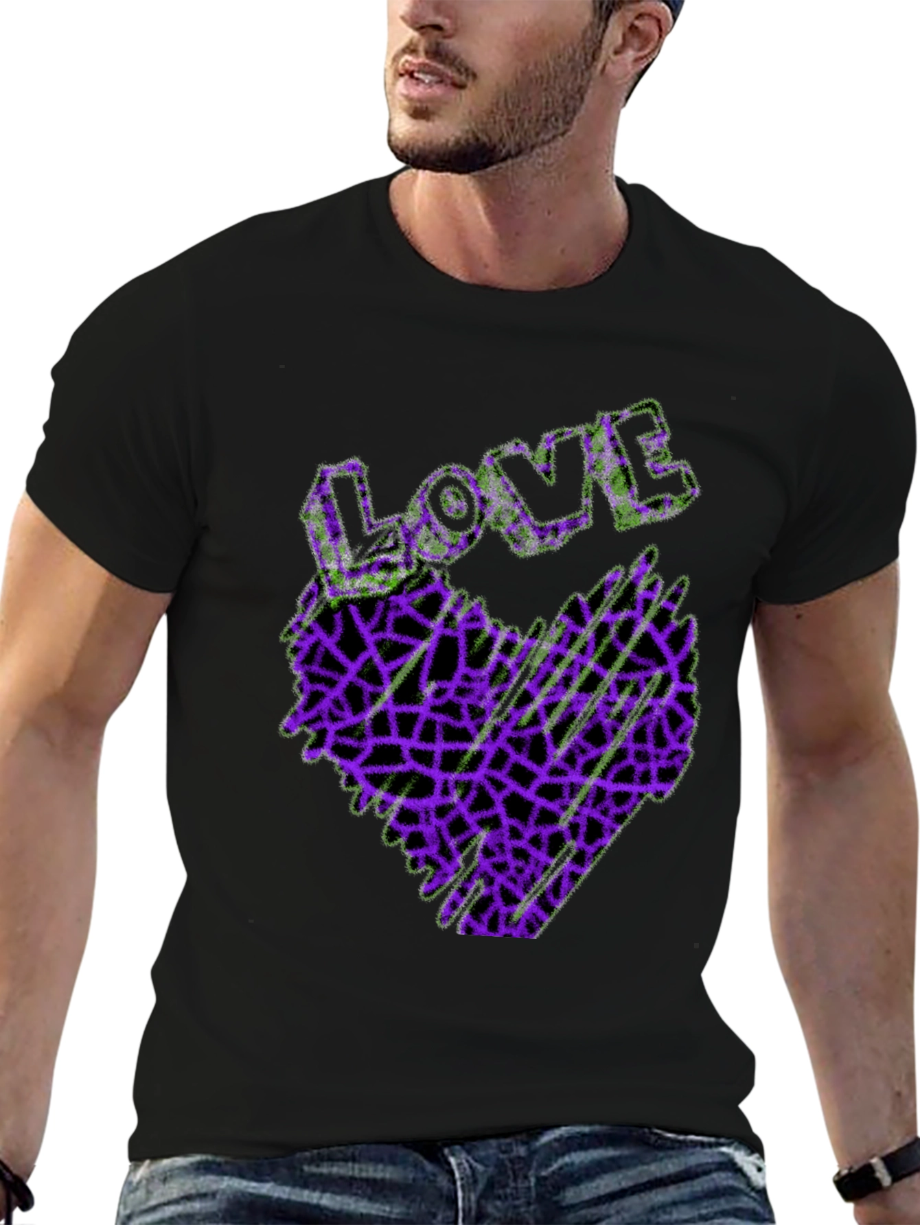Love Heart Graphic Tee - Abstract Design