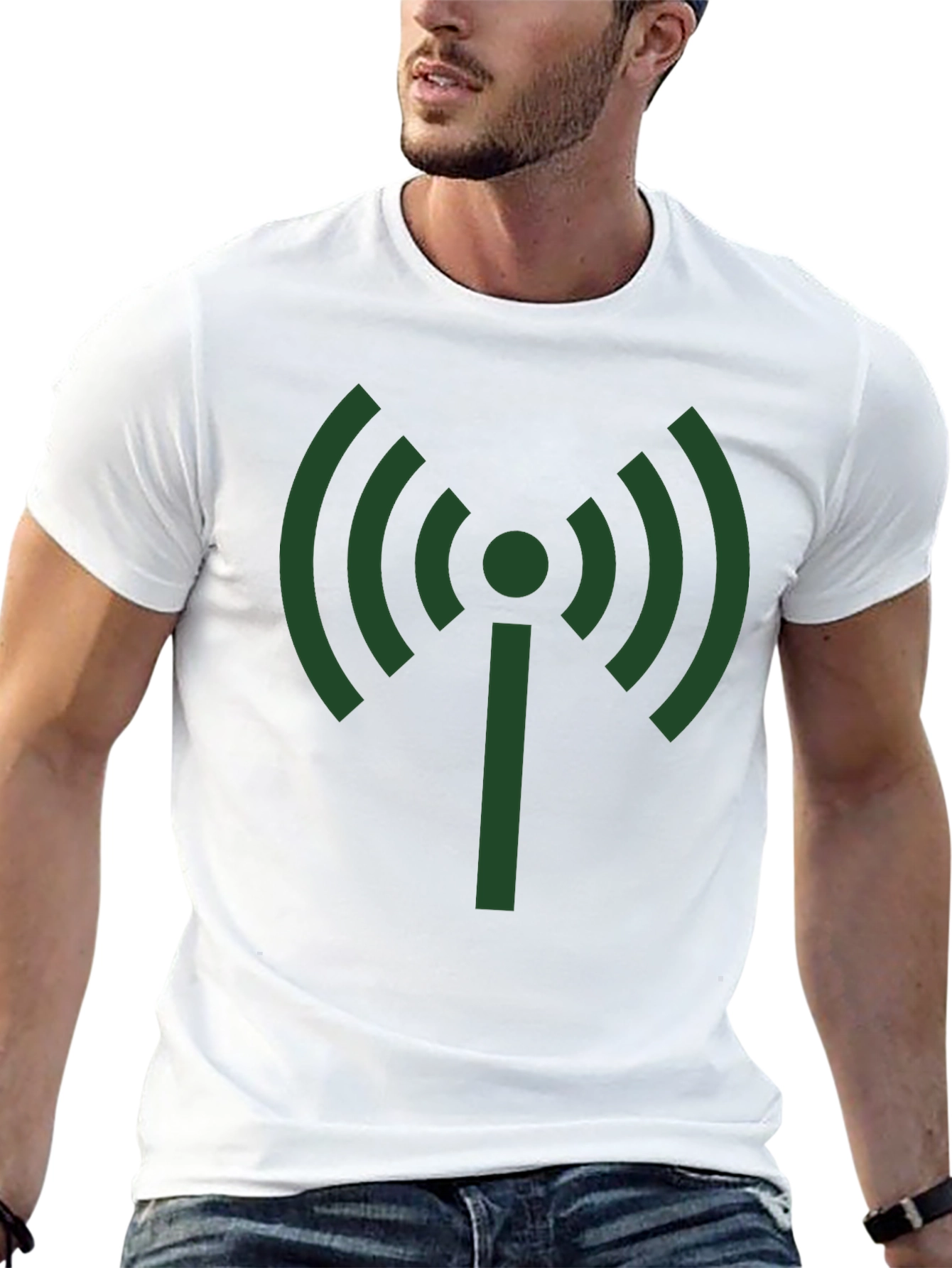 Signal Graphic Tee - Black Cotton T-Shirt