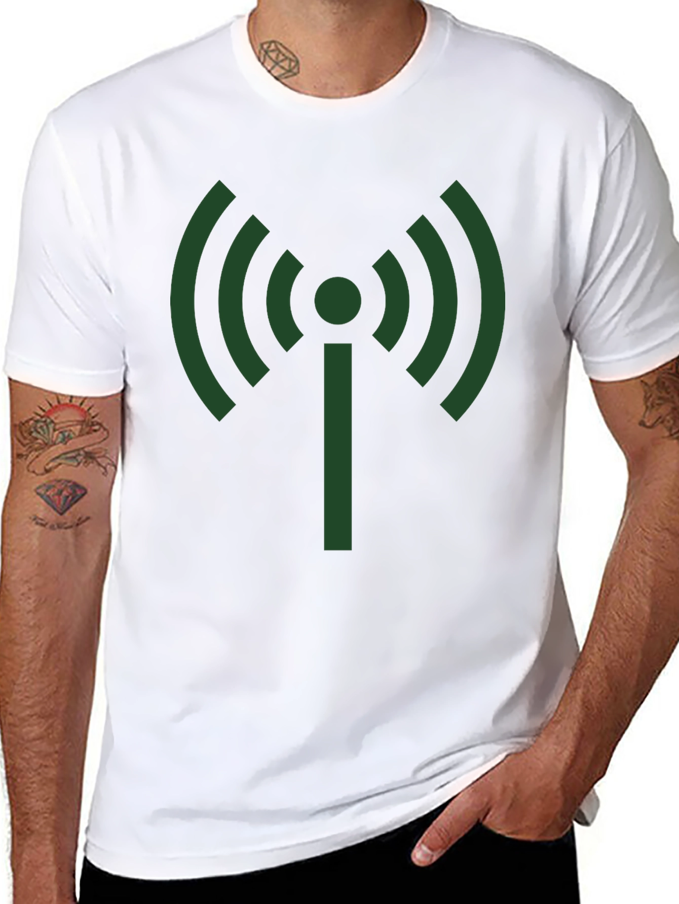 Signal Graphic Tee - Black Cotton T-Shirt