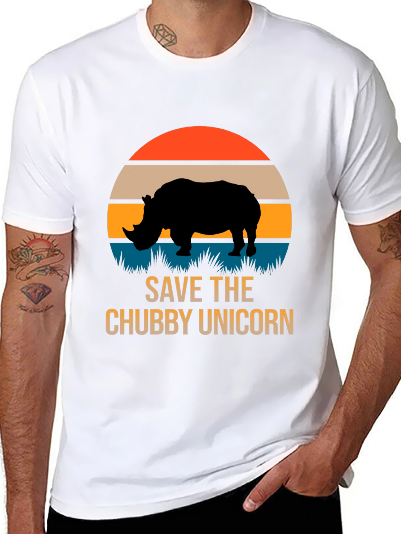 Save the Chubby Unicorn Rhino T-Shirt