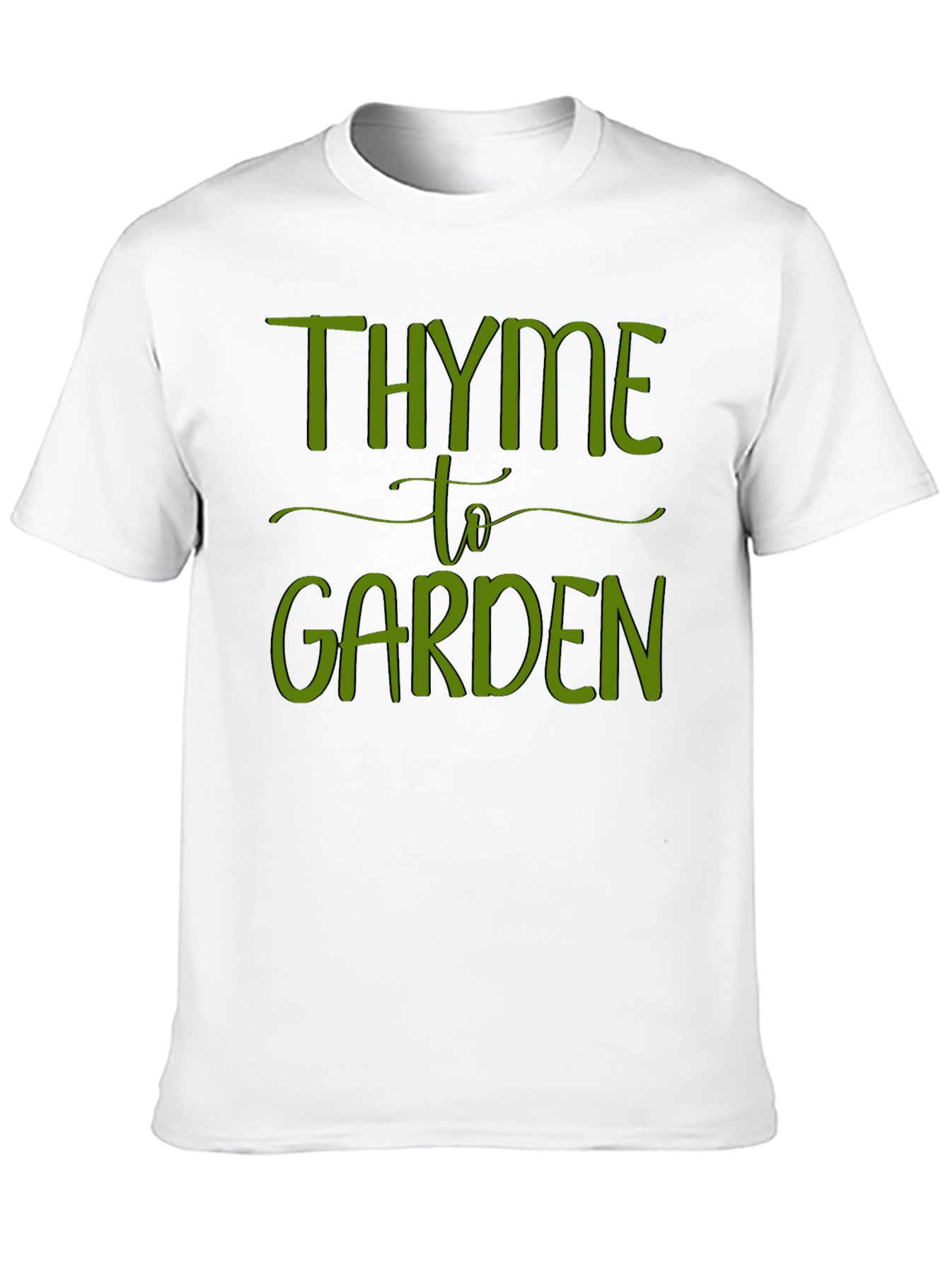 Thyme to Garden Green Graphic Black T-Shirt