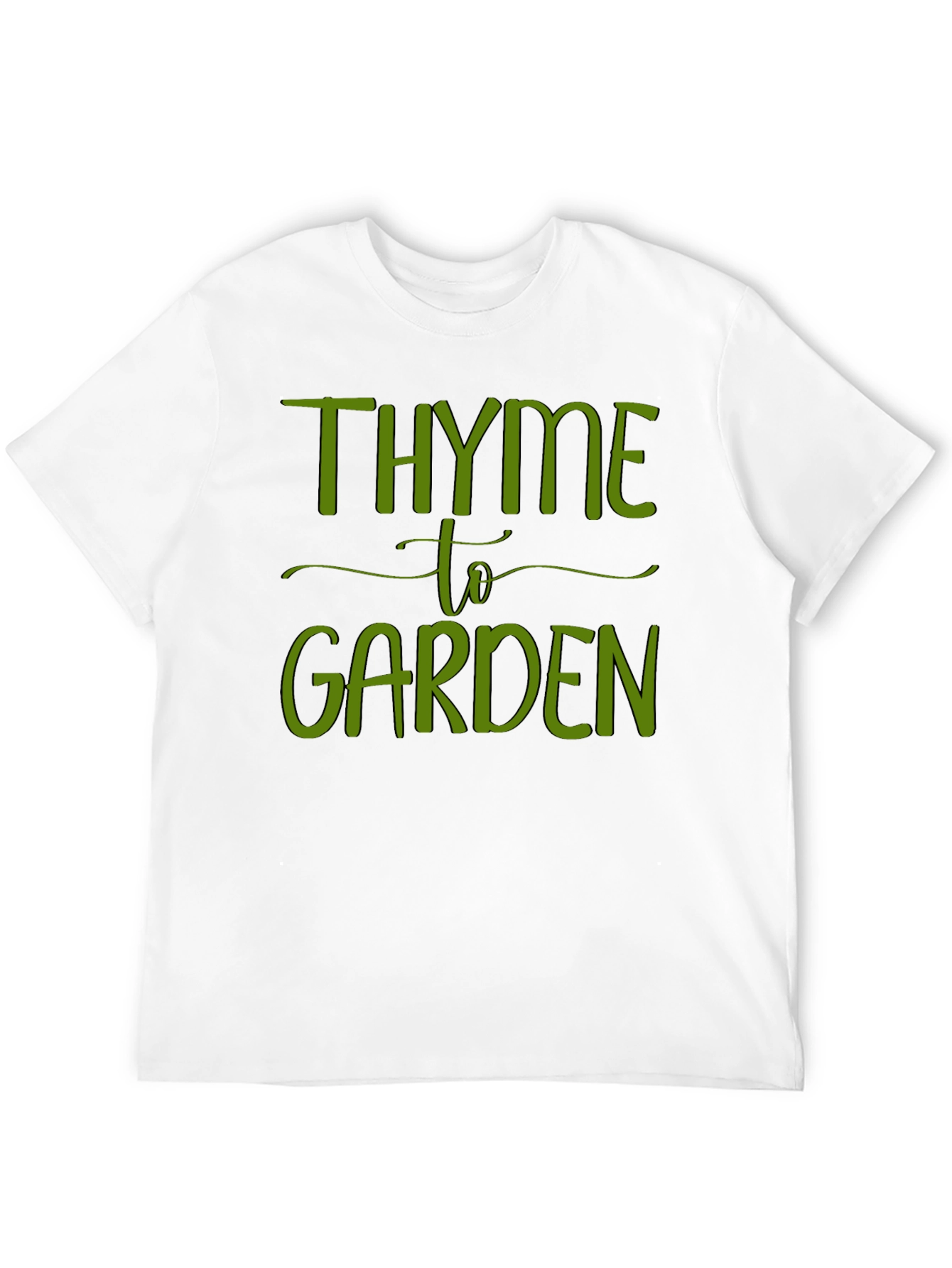 Thyme to Garden Green Graphic Black T-Shirt