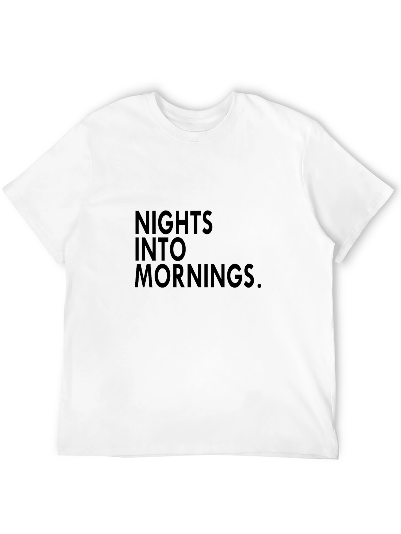Nights Into Mornings Black Graphic T-Shirt