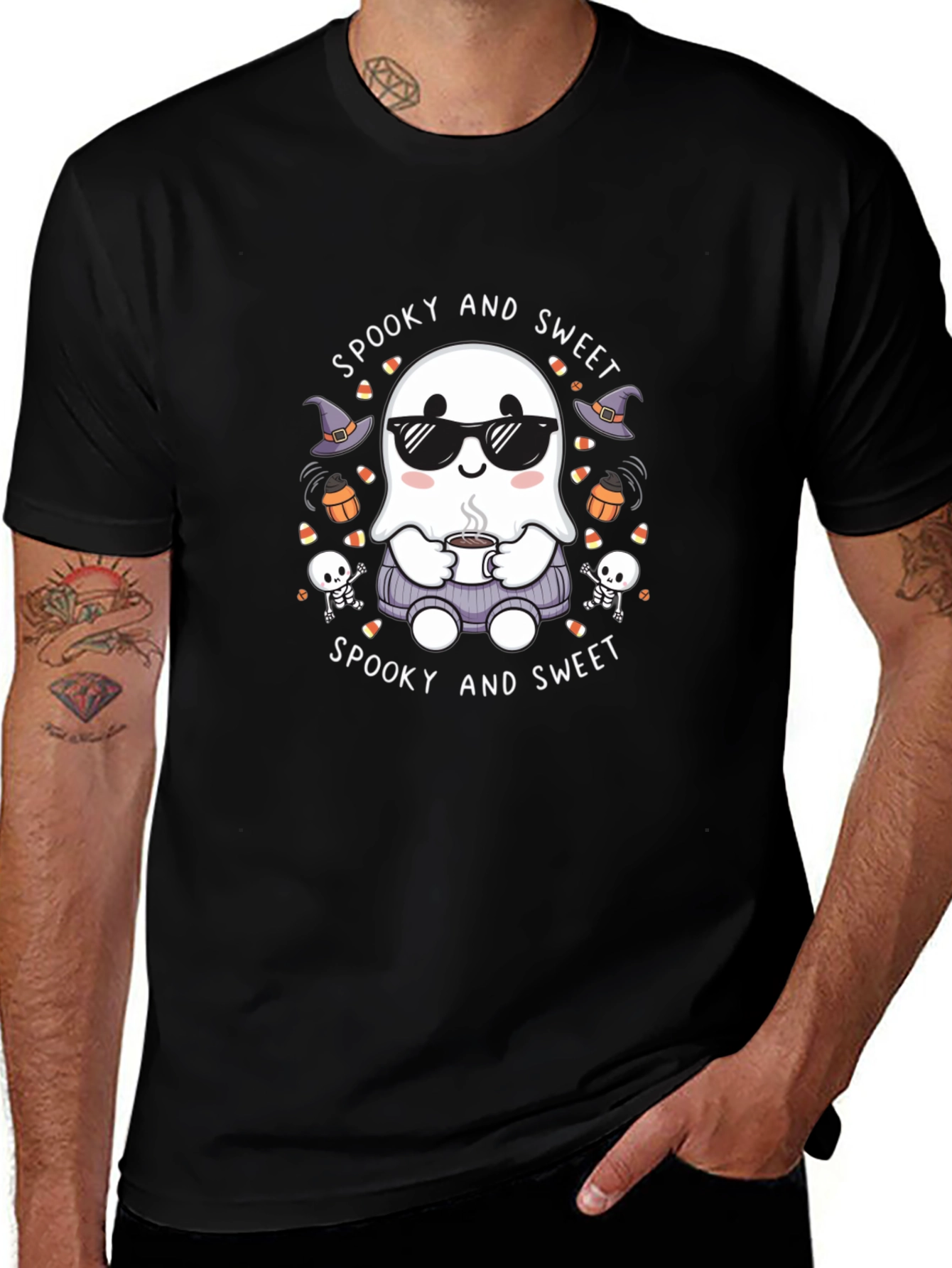 Spooky and Sweet Ghost Halloween T-Shirt