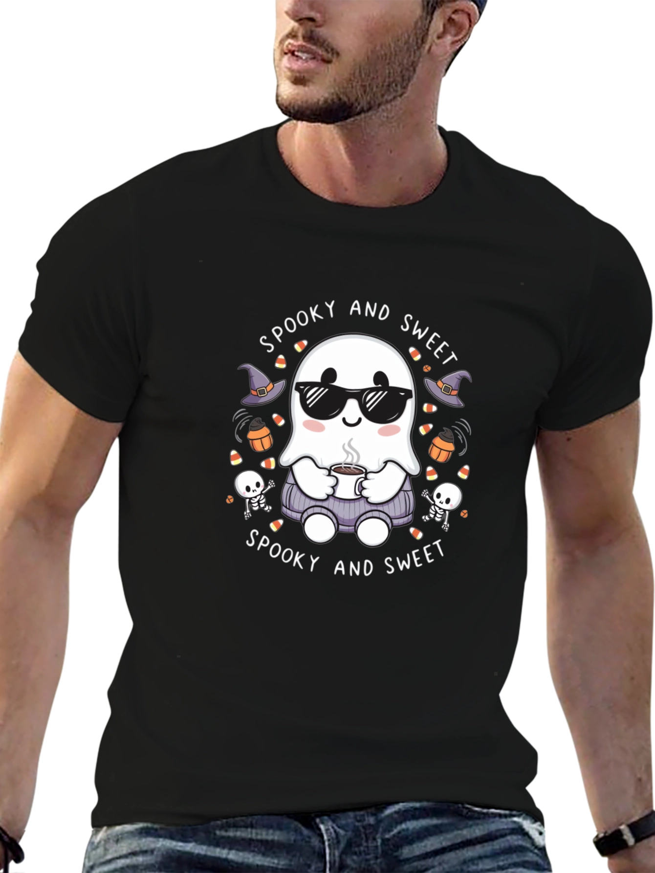 Spooky and Sweet Ghost Halloween T-Shirt