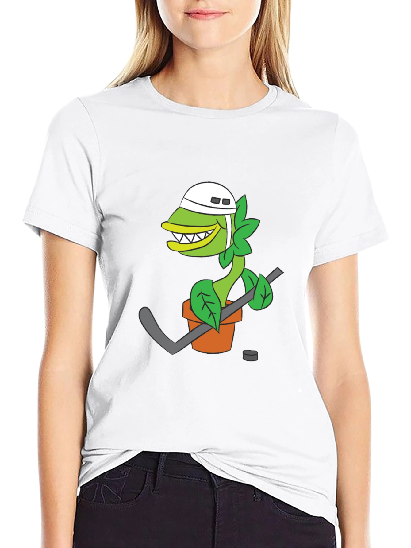 Hockey Plant T-Shirt - Funny Cartoon Design