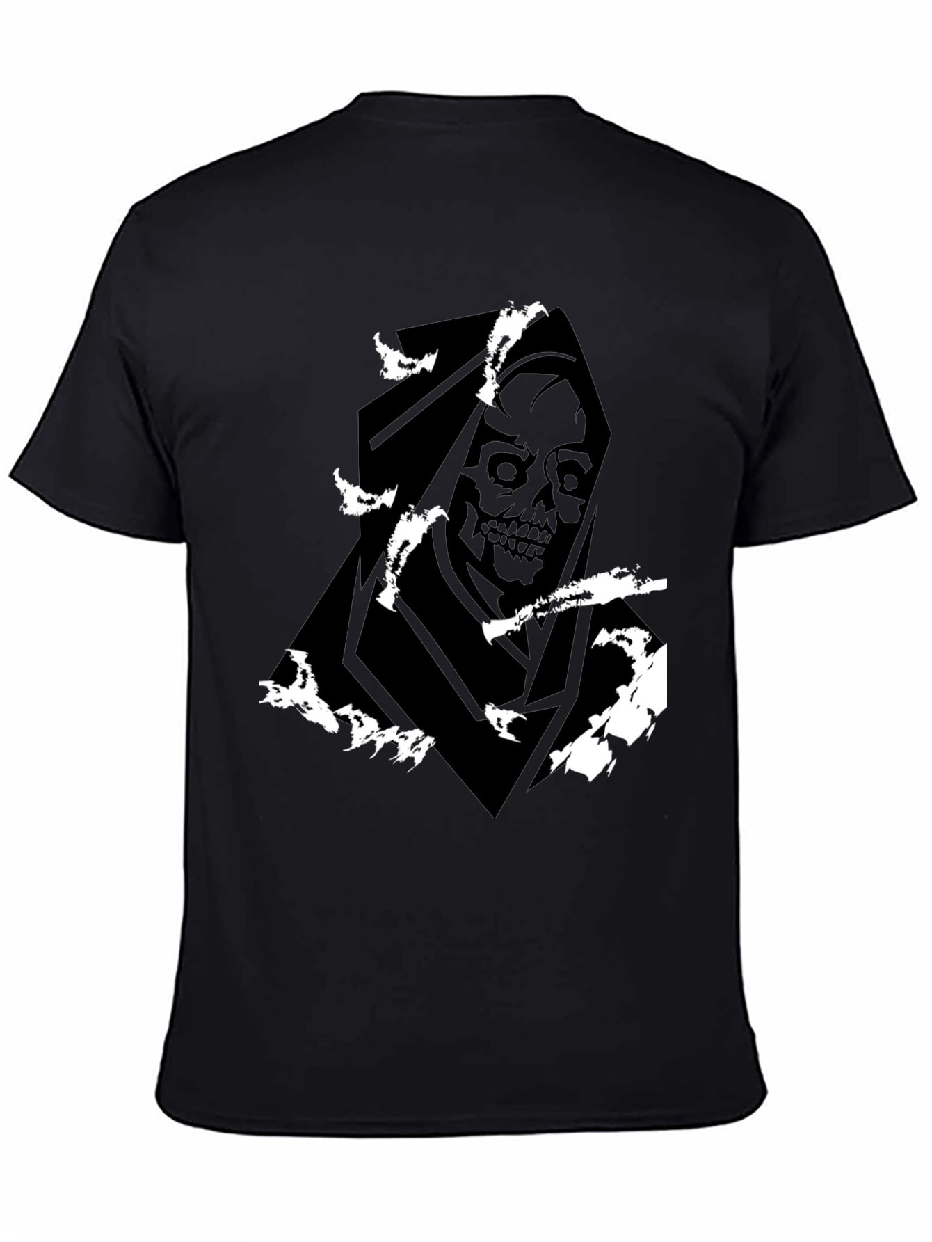 Grim Reaper Graphic Tee - Black Cotton Blend
