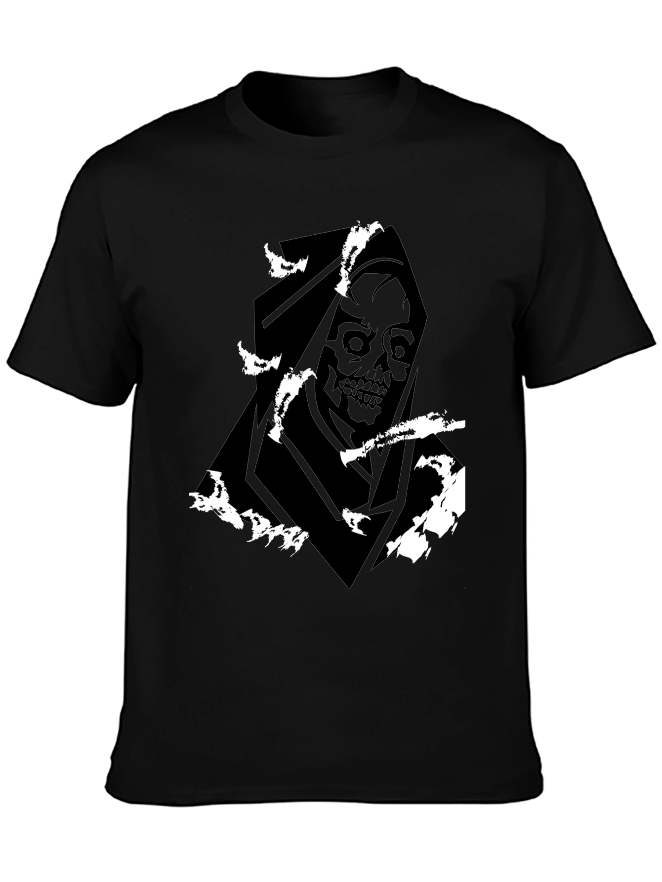 Grim Reaper Graphic Tee - Black Cotton Blend