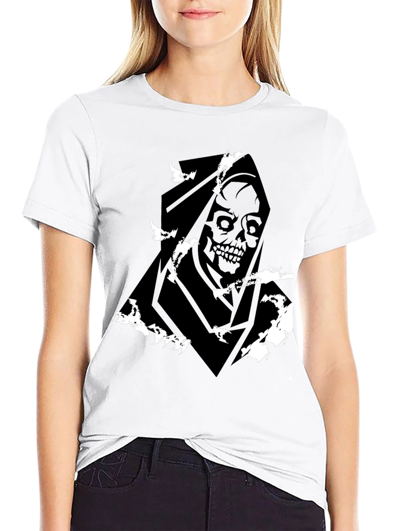 Grim Reaper Graphic Tee - Black Cotton Blend