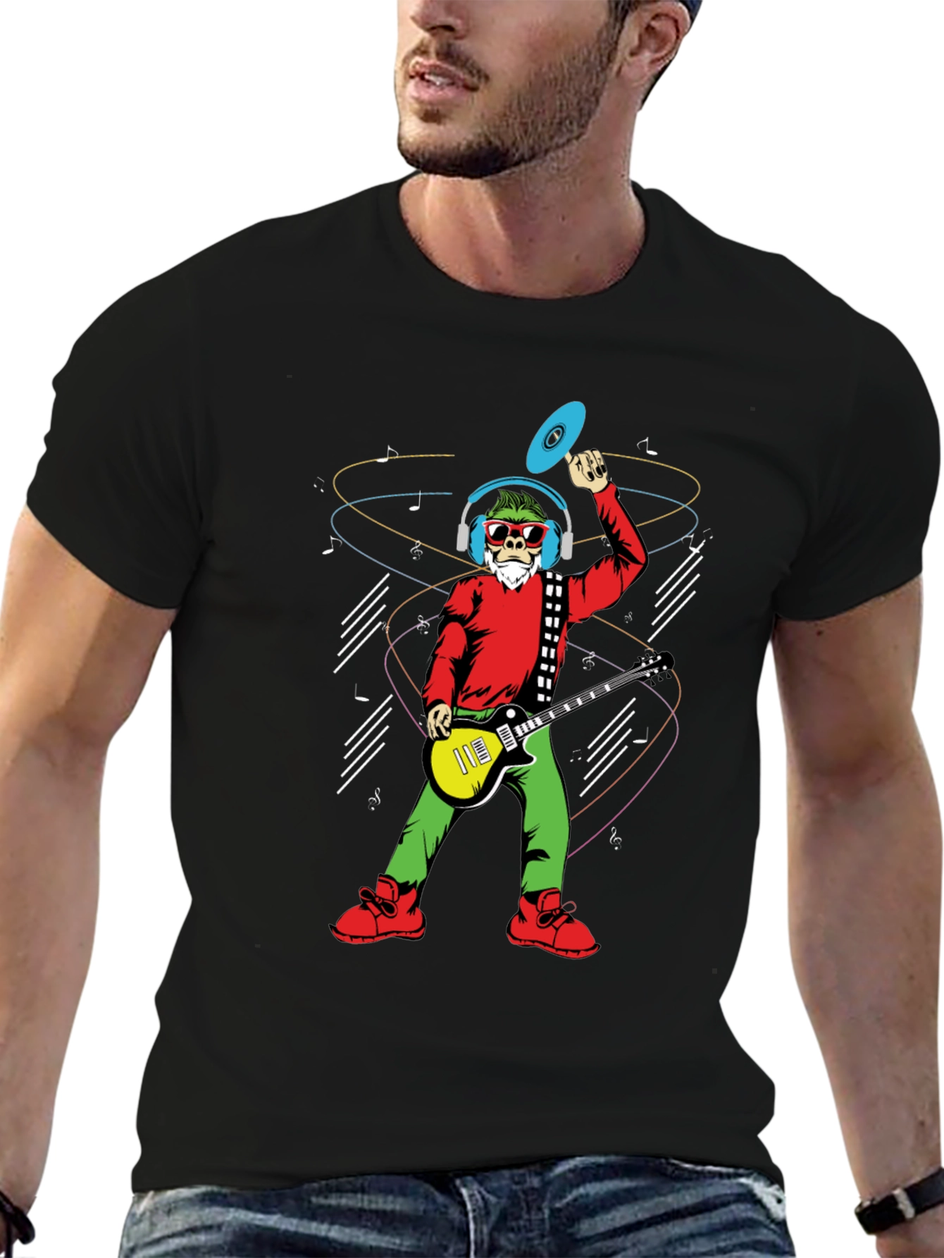 Groovy Santa T-Shirt - Musical Holiday Cheer