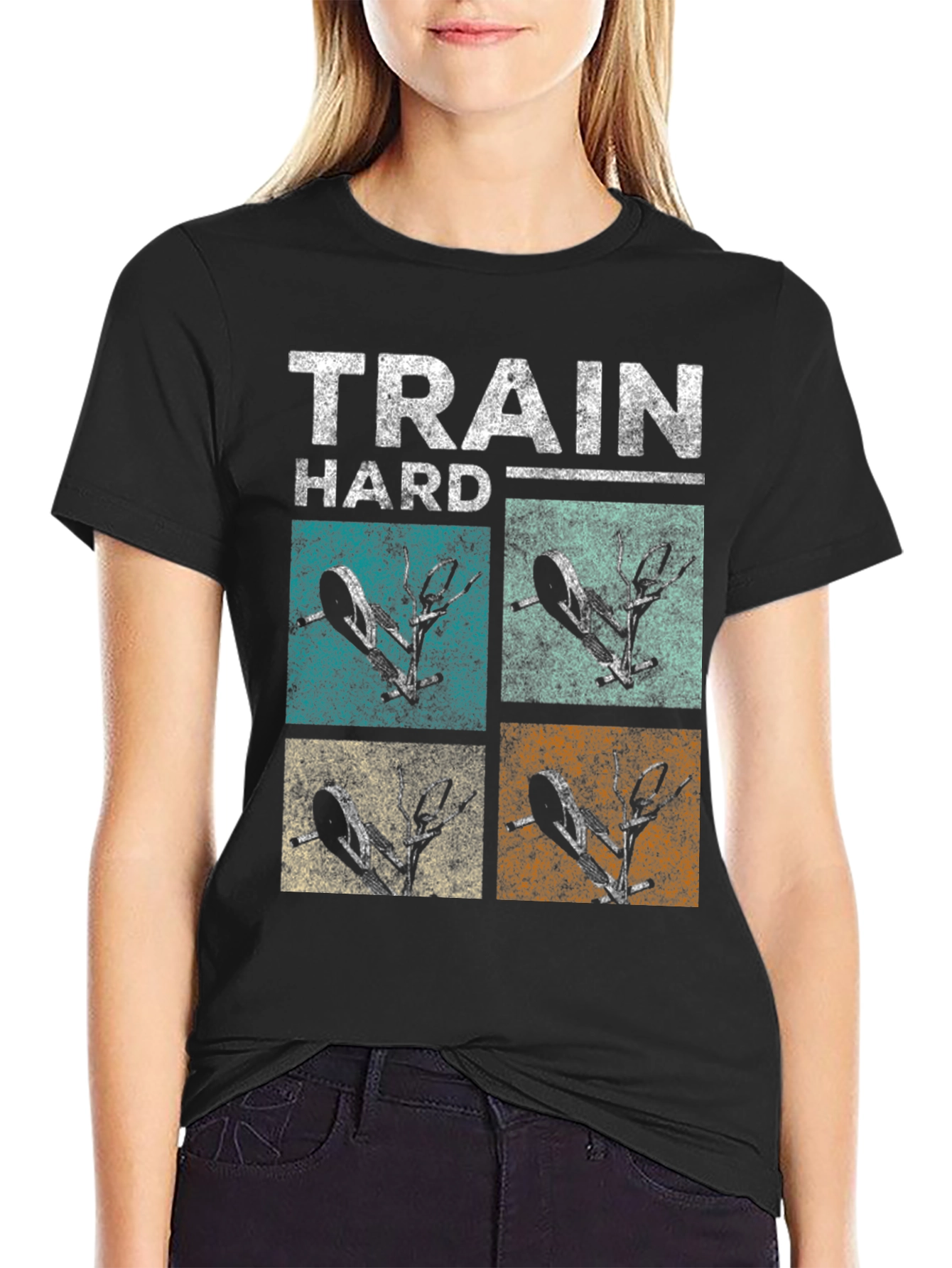 Train Hard Elliptical Machine T-Shirt