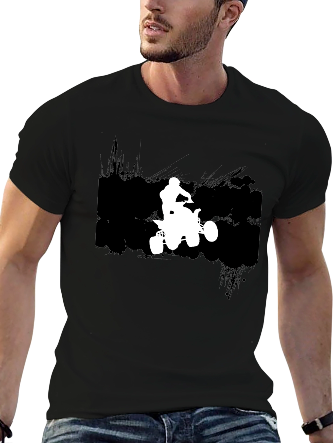 ATV Rider Graphic T-Shirt - Black