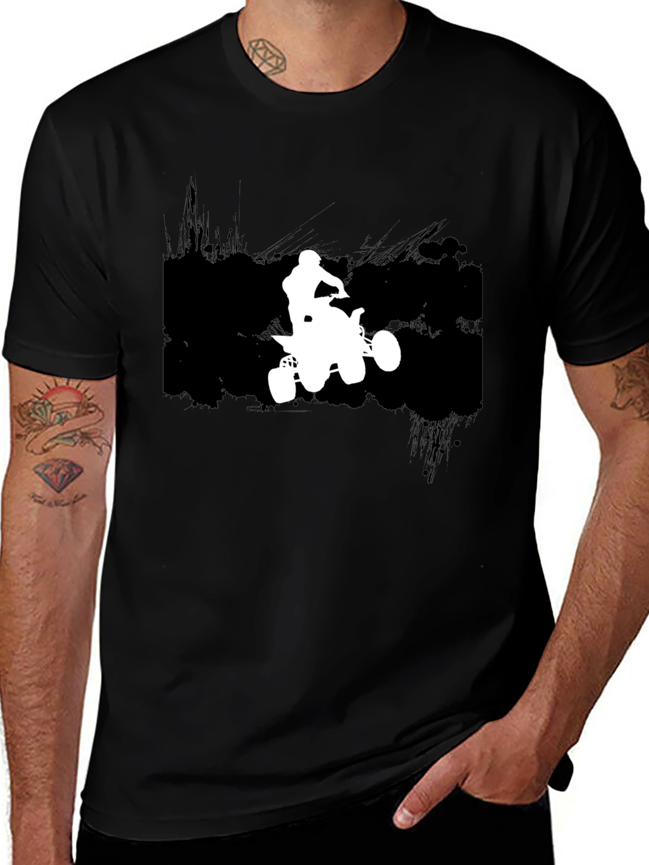 ATV Rider Graphic T-Shirt - Black