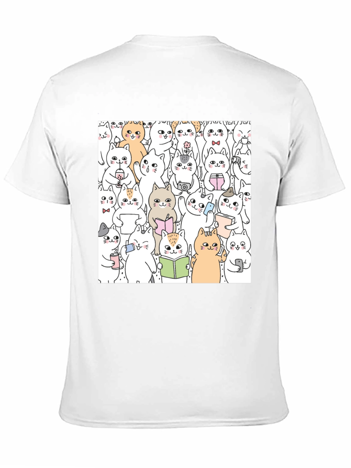 Kawaii Cats Graphic Tee - Cute Cartoon Kitten Shirt