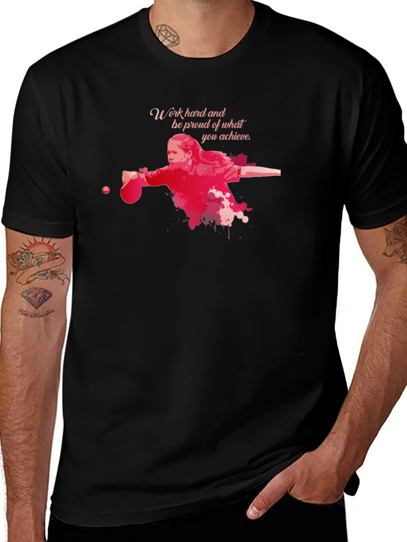 Work Hard Table Tennis T-Shirt