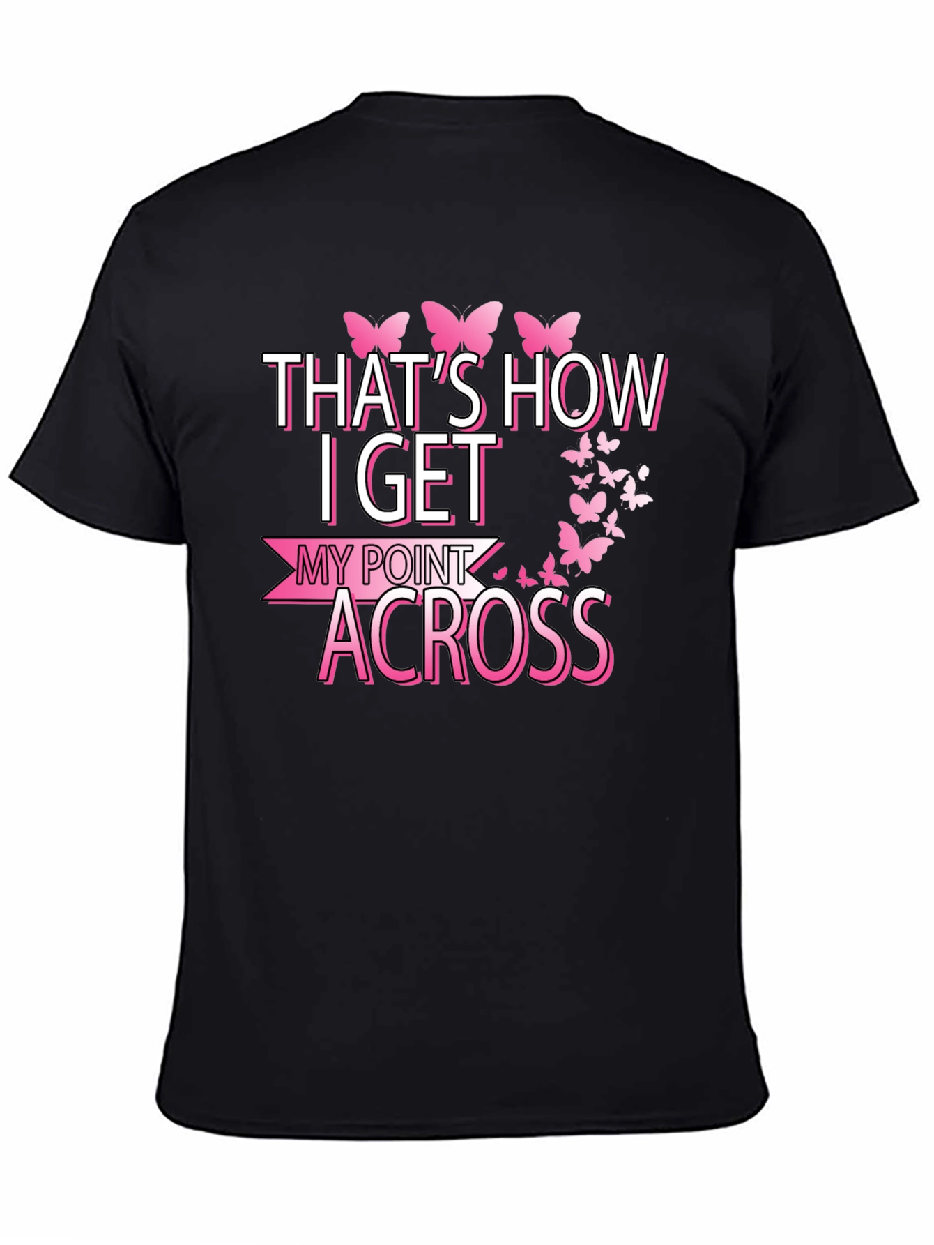 Butterfly Point Across Graphic Tee - Breast Cancer Awareness