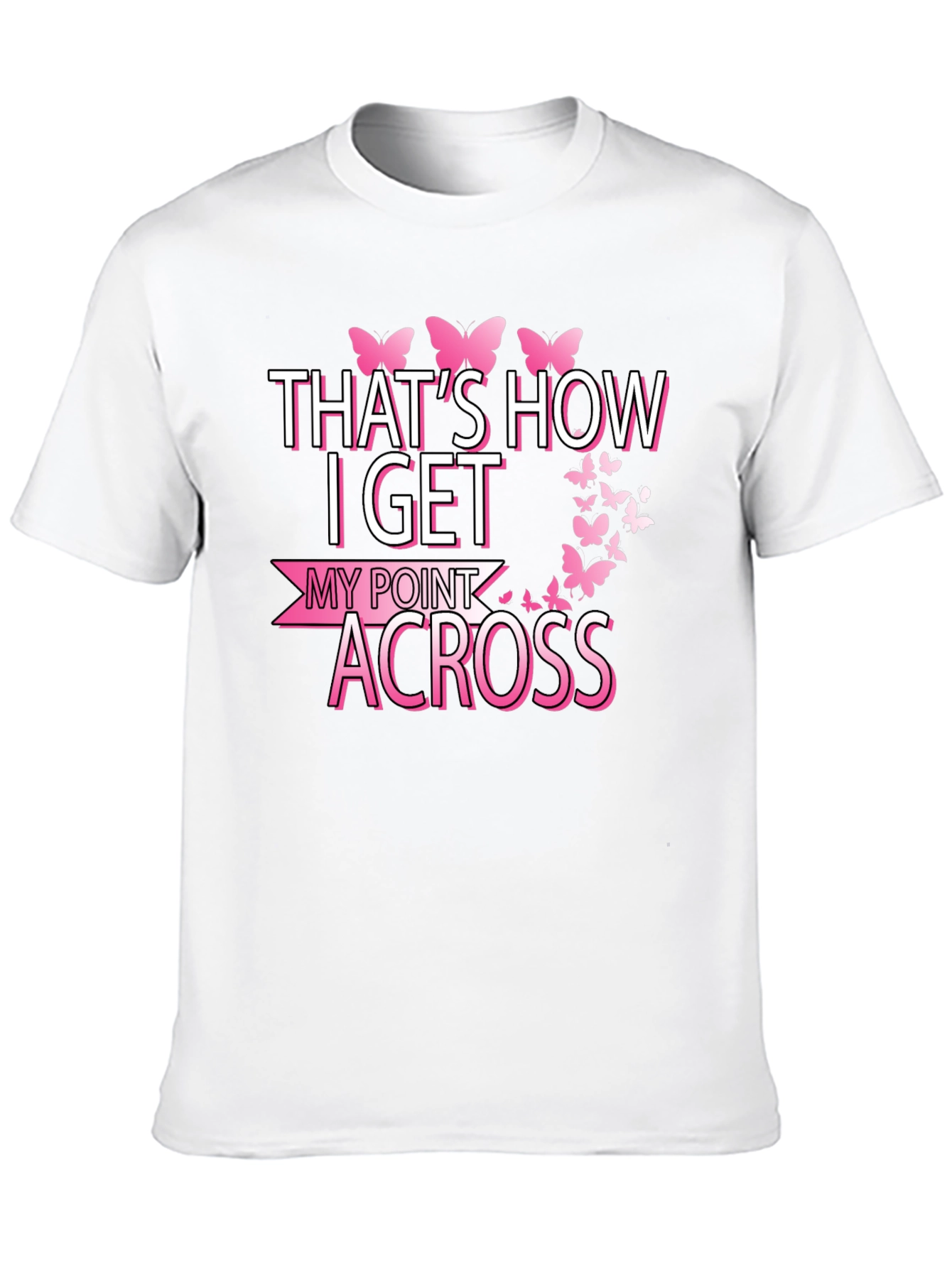 Butterfly Point Across Graphic Tee - Breast Cancer Awareness