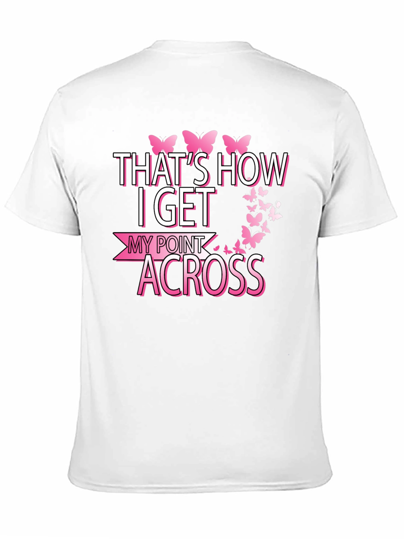 Butterfly Point Across Graphic Tee - Breast Cancer Awareness