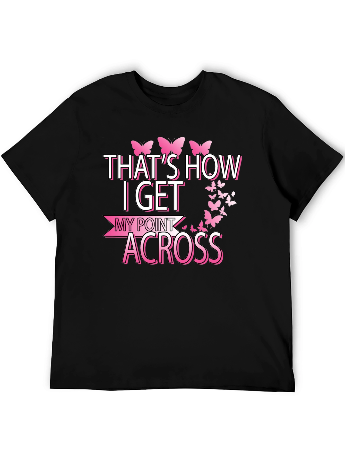 Butterfly Point Across Graphic Tee - Breast Cancer Awareness