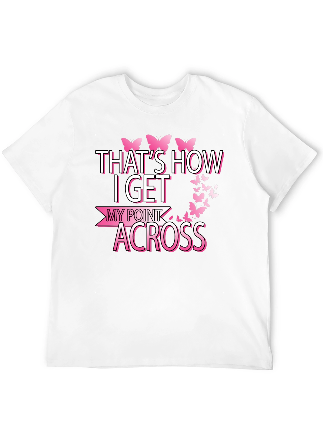Butterfly Point Across Graphic Tee - Breast Cancer Awareness